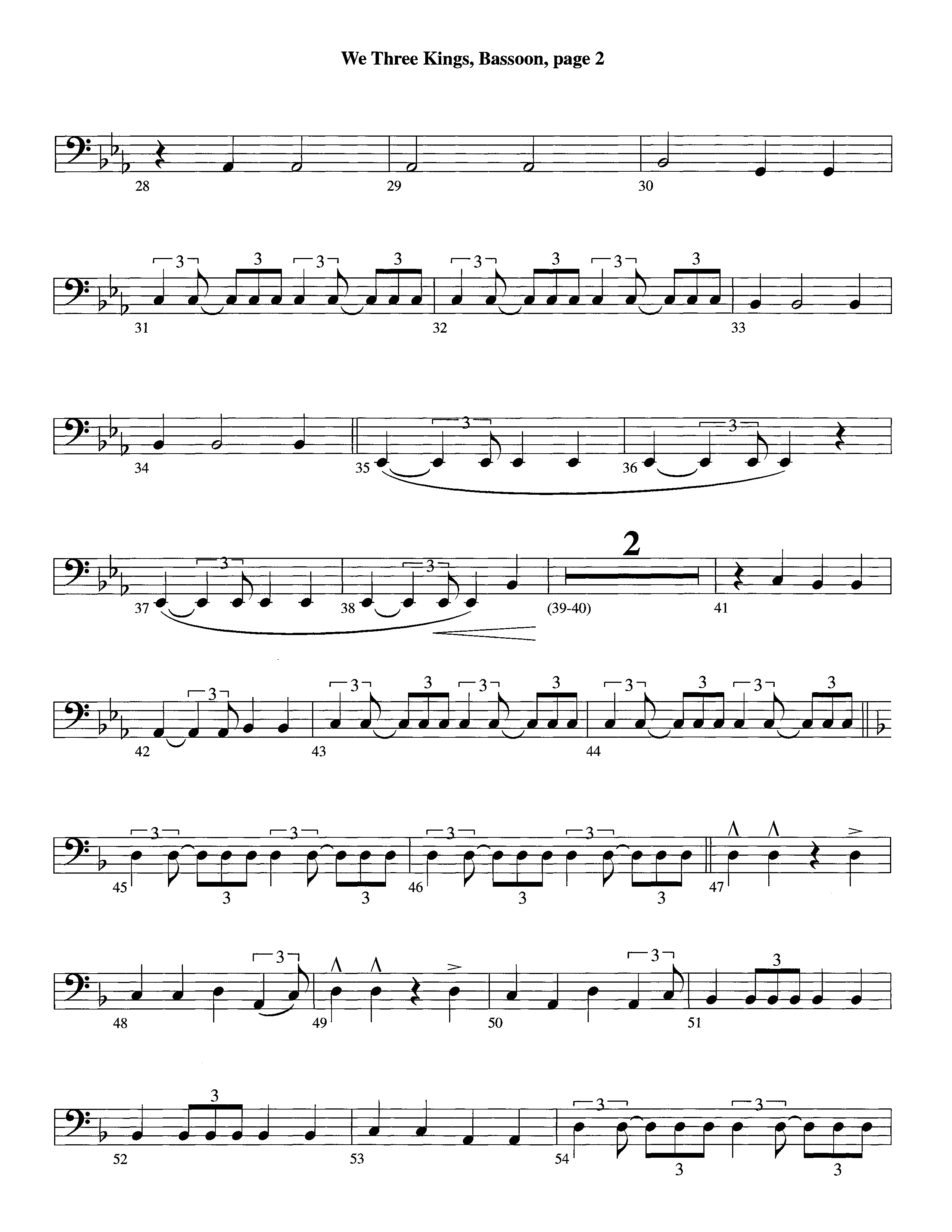 We Three Kings (Instrumental) Bassoon (Lifeway Worship / Arr. Richard Kingsmore)