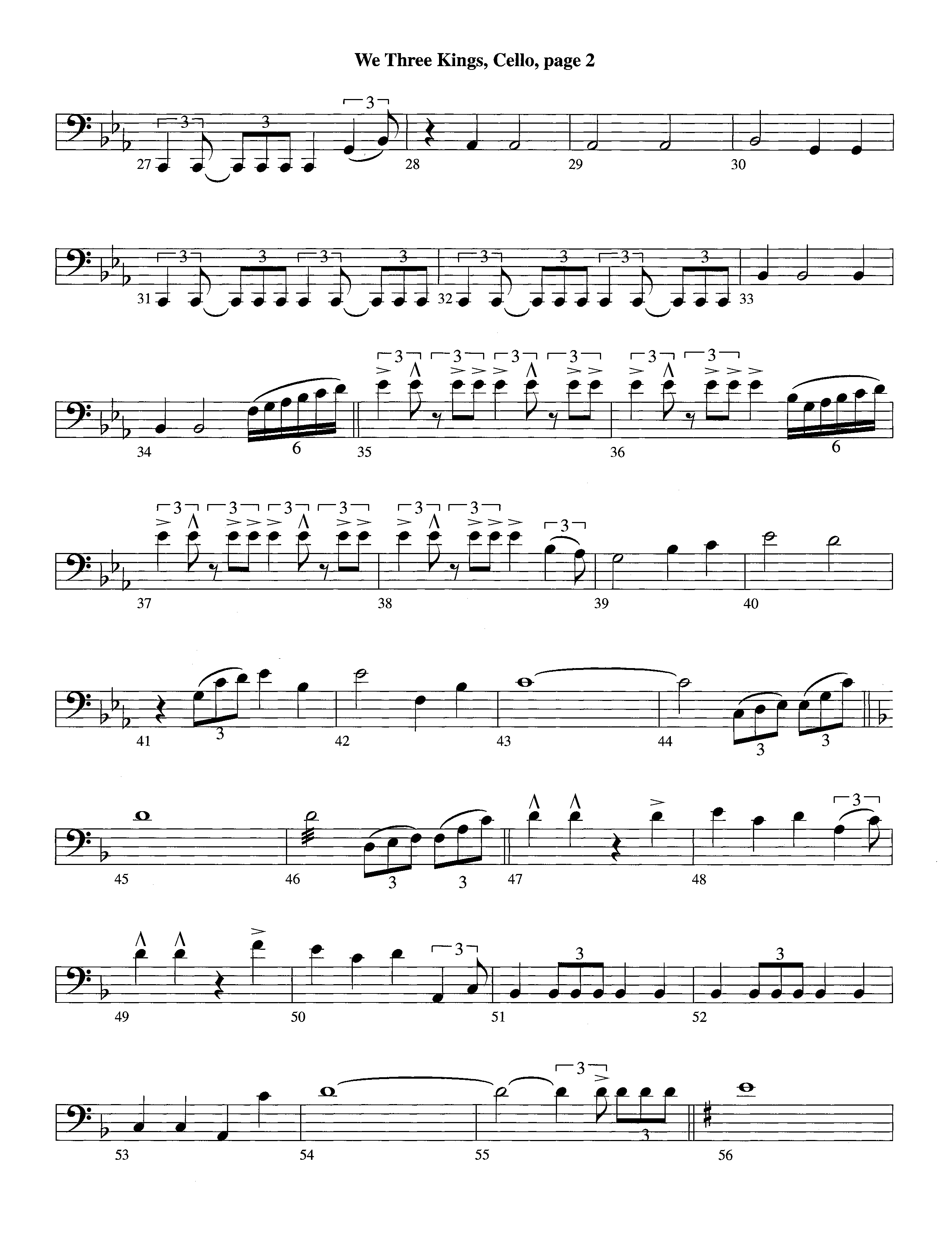 We Three Kings (Instrumental) Cello (Lifeway Worship / Arr. Richard Kingsmore)