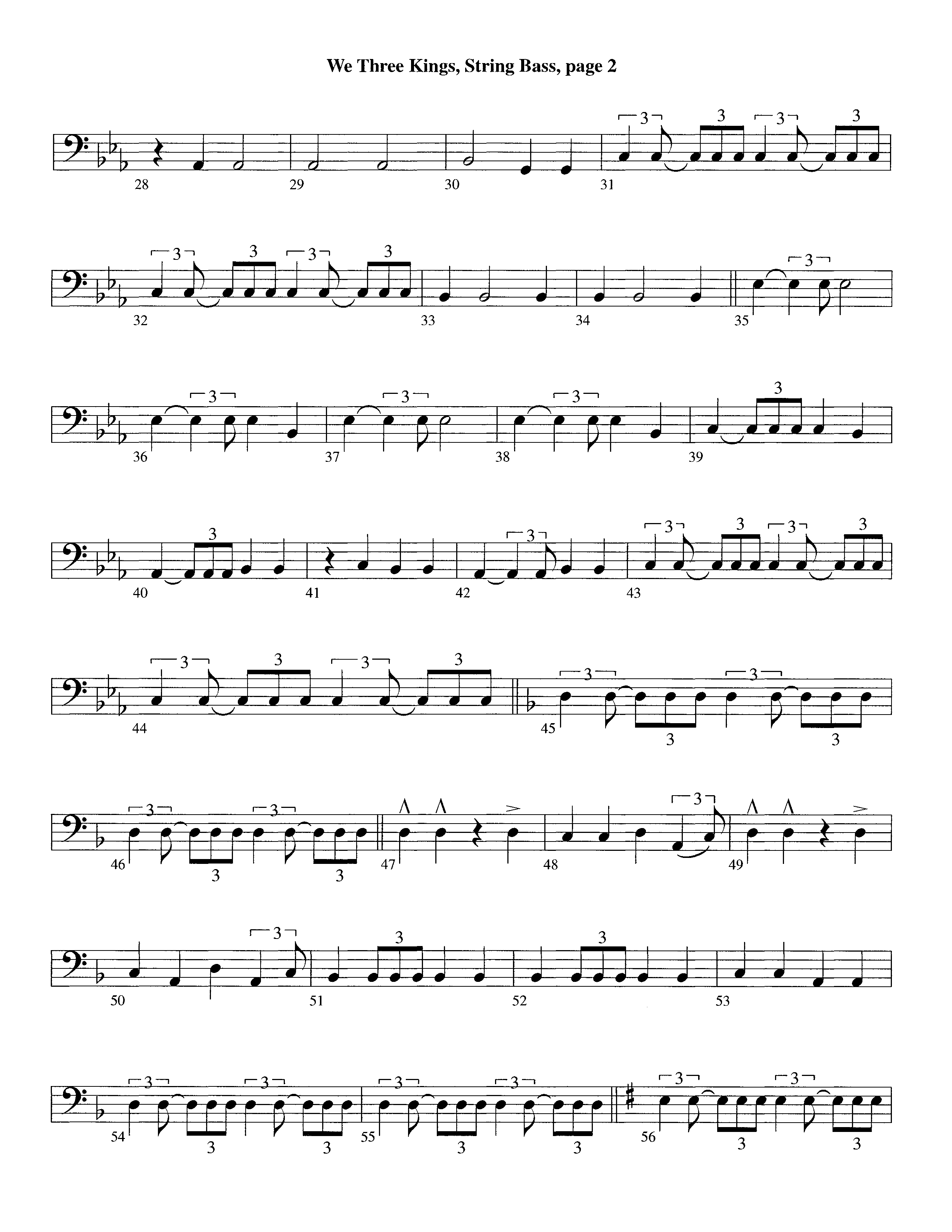 We Three Kings (Instrumental) Double Bass (Lifeway Worship / Arr. Richard Kingsmore)