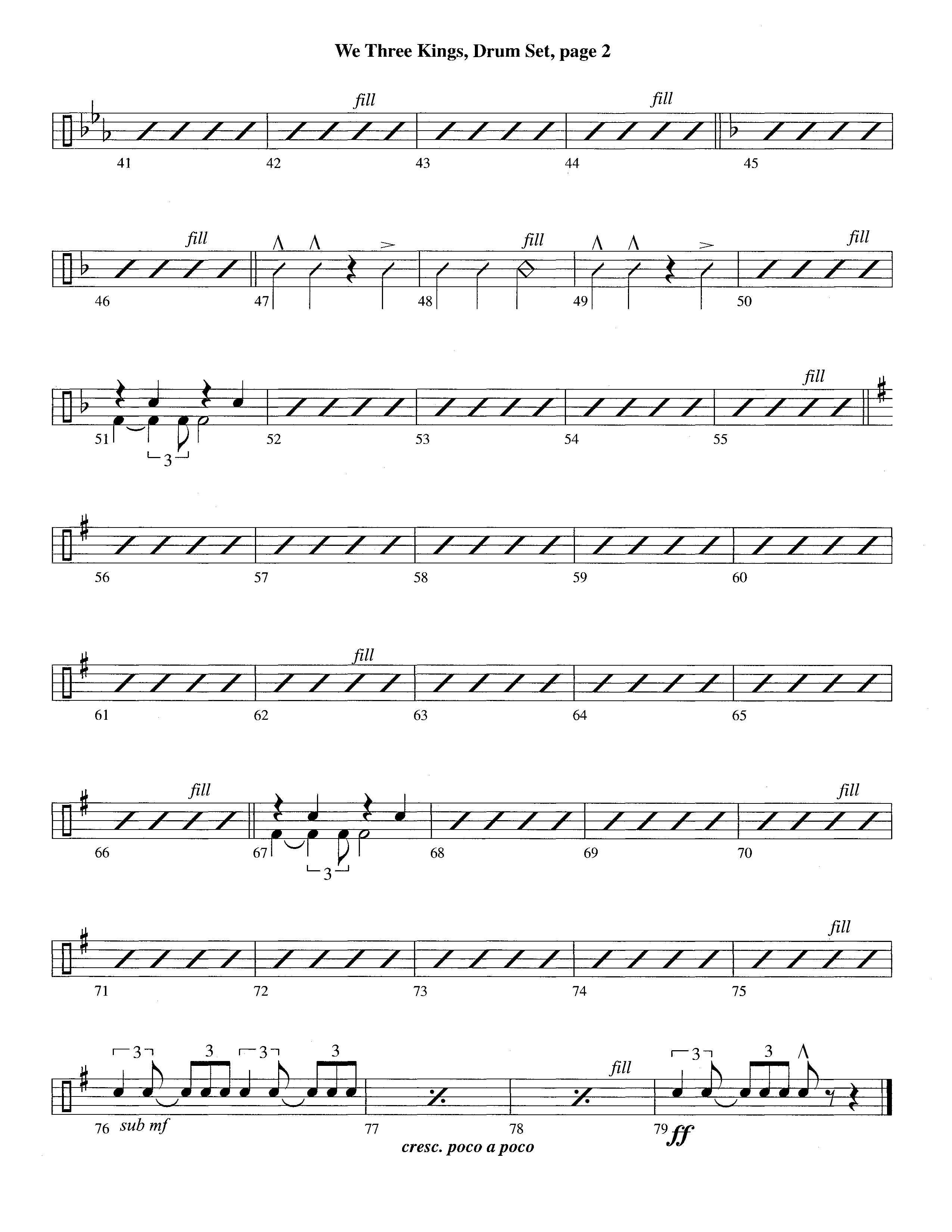 We Three Kings (Instrumental) Drum Set (Lifeway Worship / Arr. Richard Kingsmore)