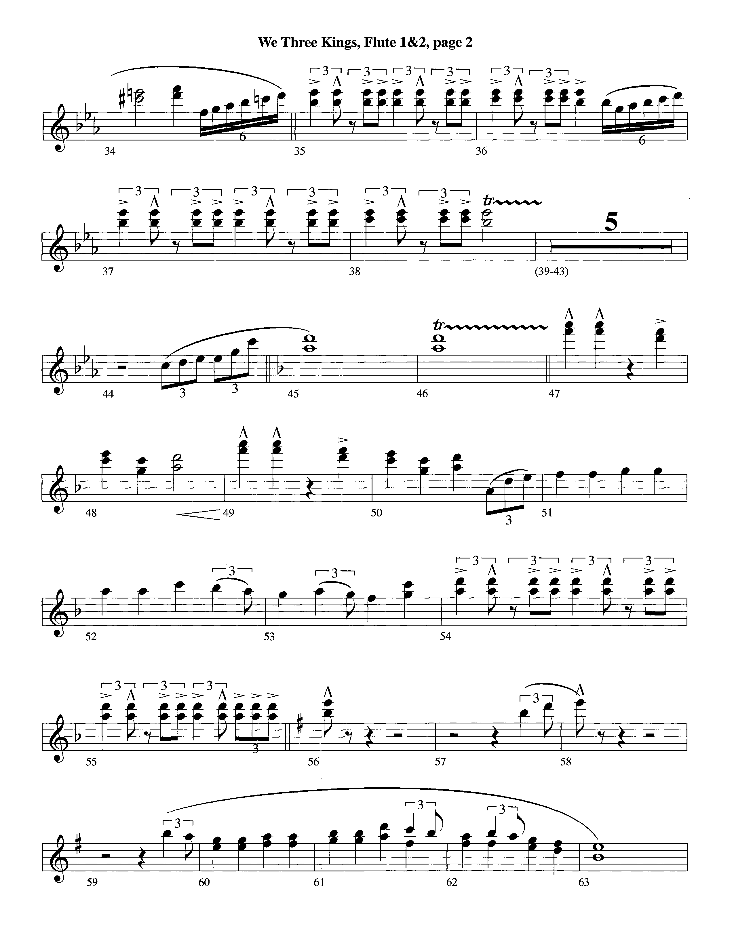 We Three Kings (Instrumental) Flute 1/2 (Lifeway Worship / Arr. Richard Kingsmore)