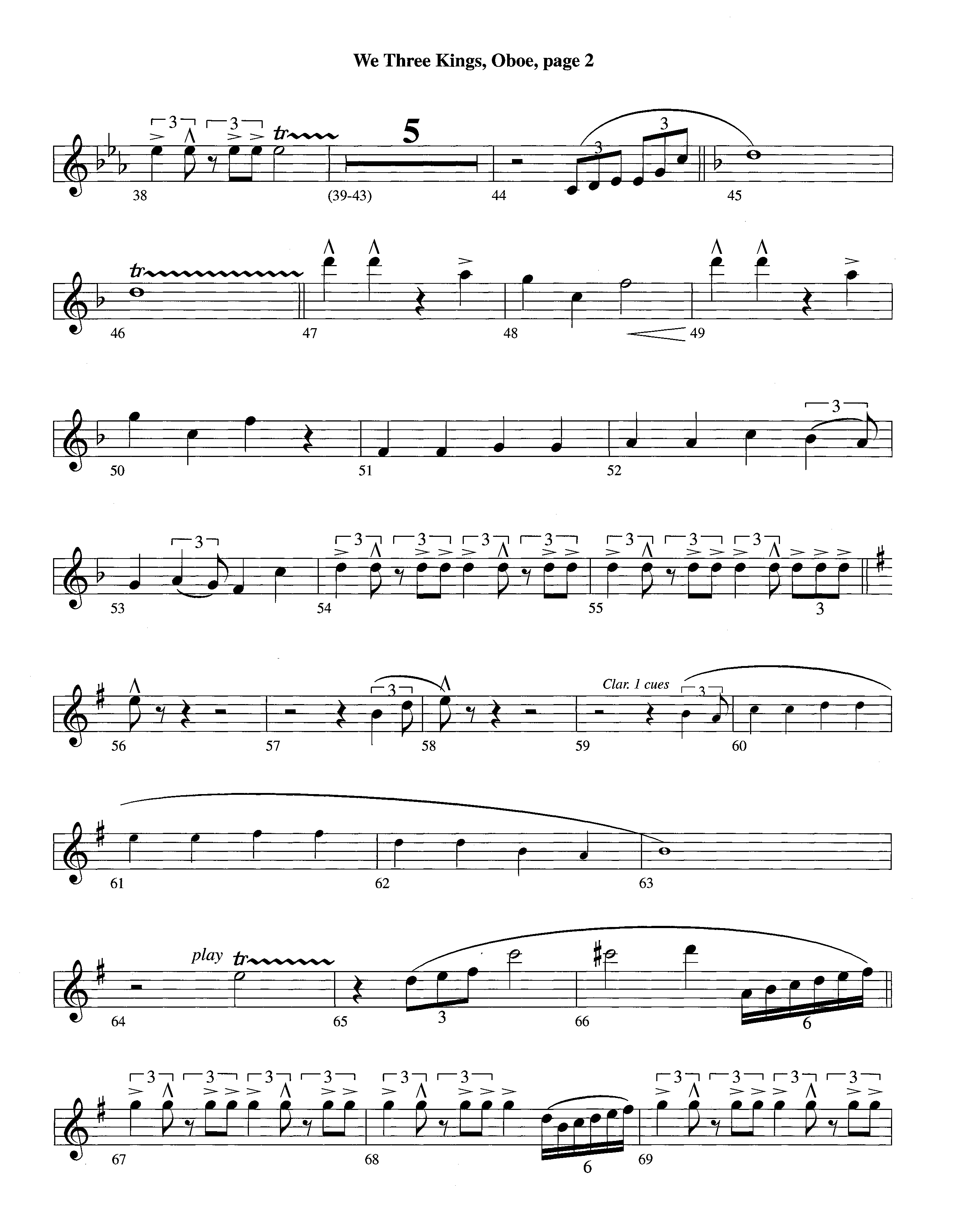 We Three Kings (Instrumental) Oboe (Lifeway Worship / Arr. Richard Kingsmore)