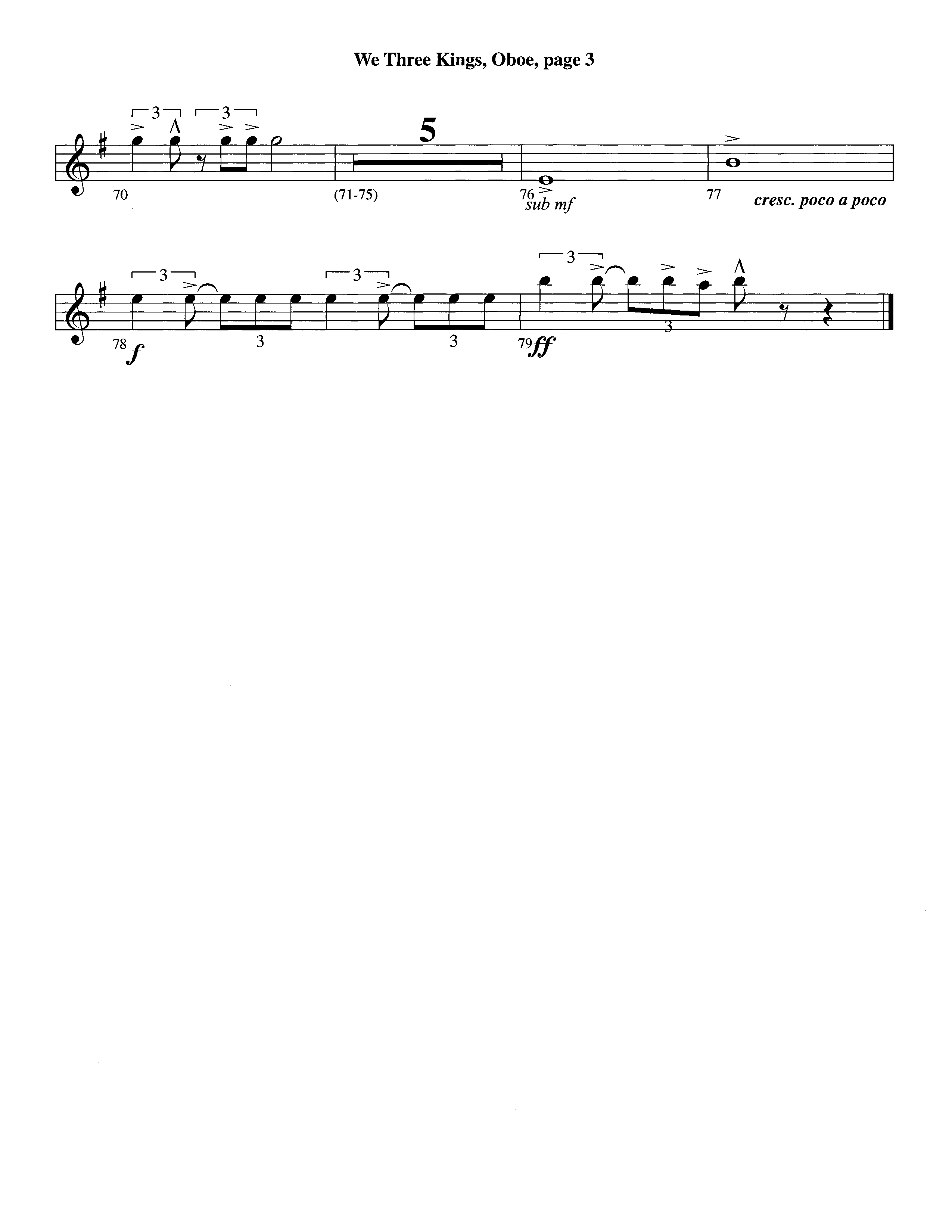 We Three Kings (Instrumental) Oboe (Lifeway Worship / Arr. Richard Kingsmore)