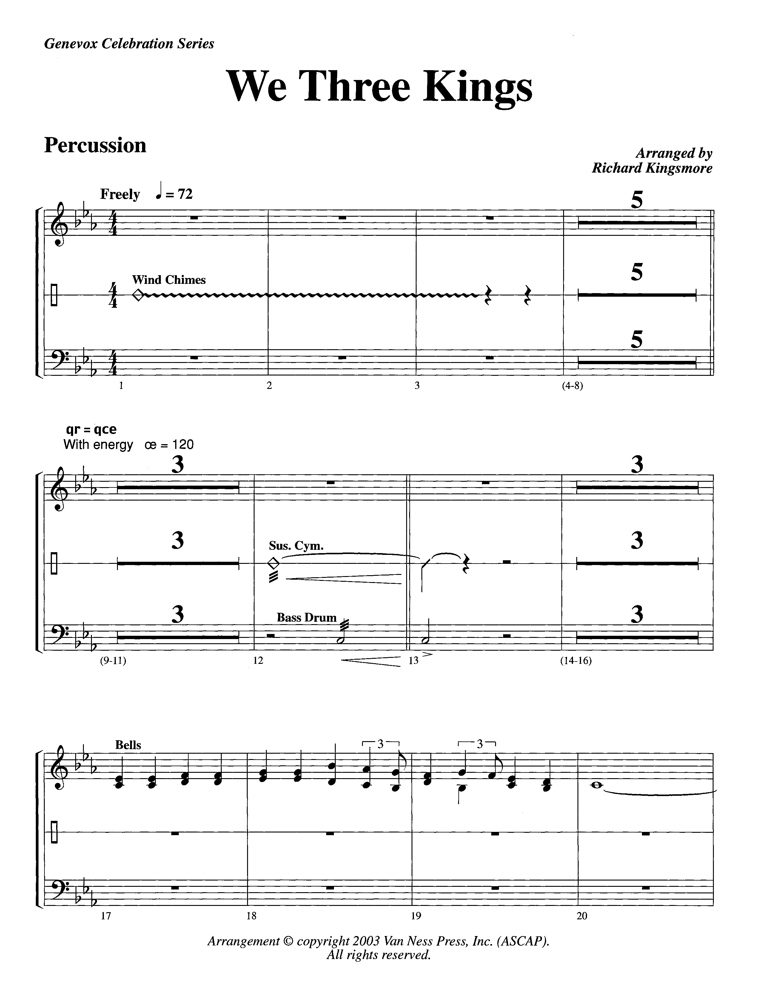 We Three Kings (Instrumental) Percussion (Lifeway Worship / Arr. Richard Kingsmore)