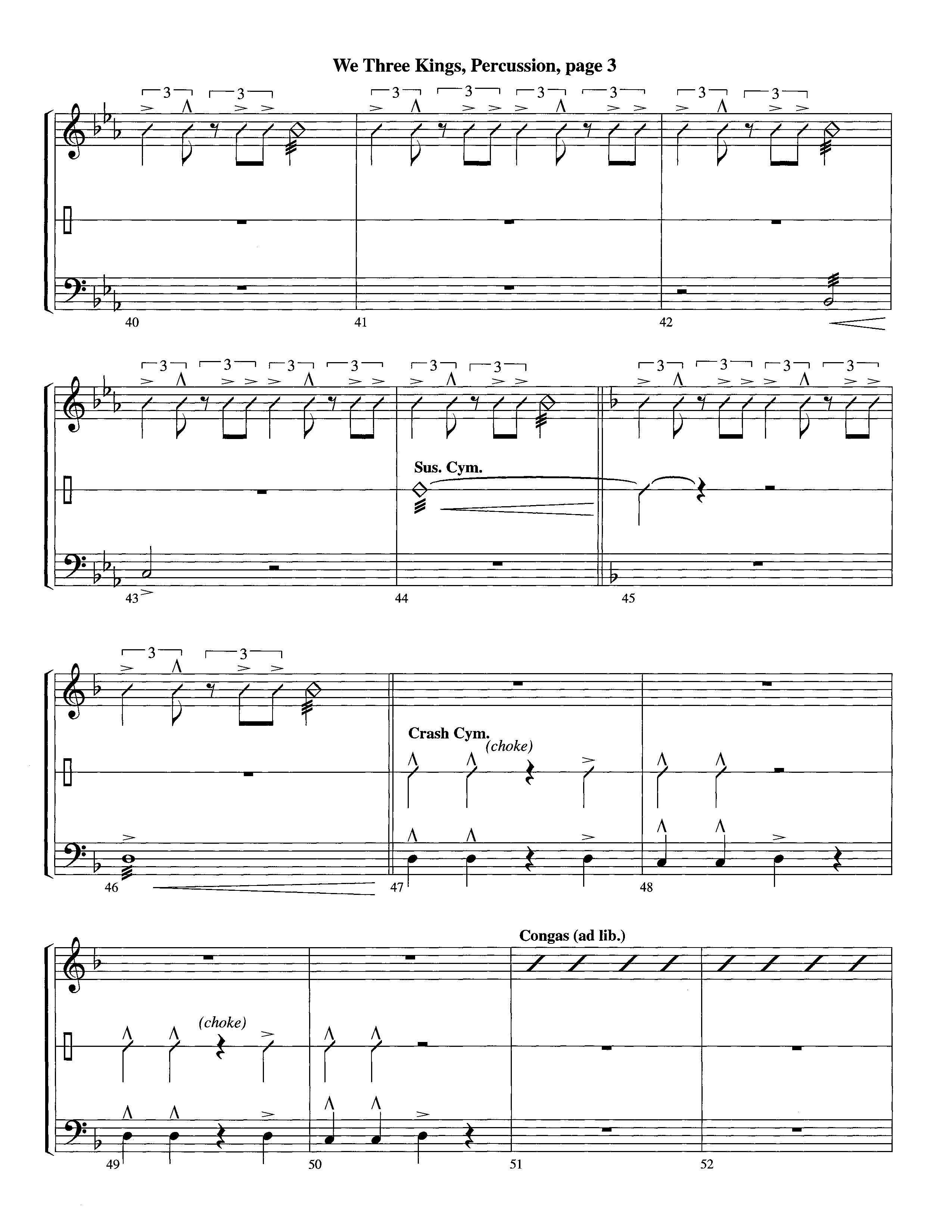 We Three Kings (Instrumental) Percussion (Lifeway Worship / Arr. Richard Kingsmore)