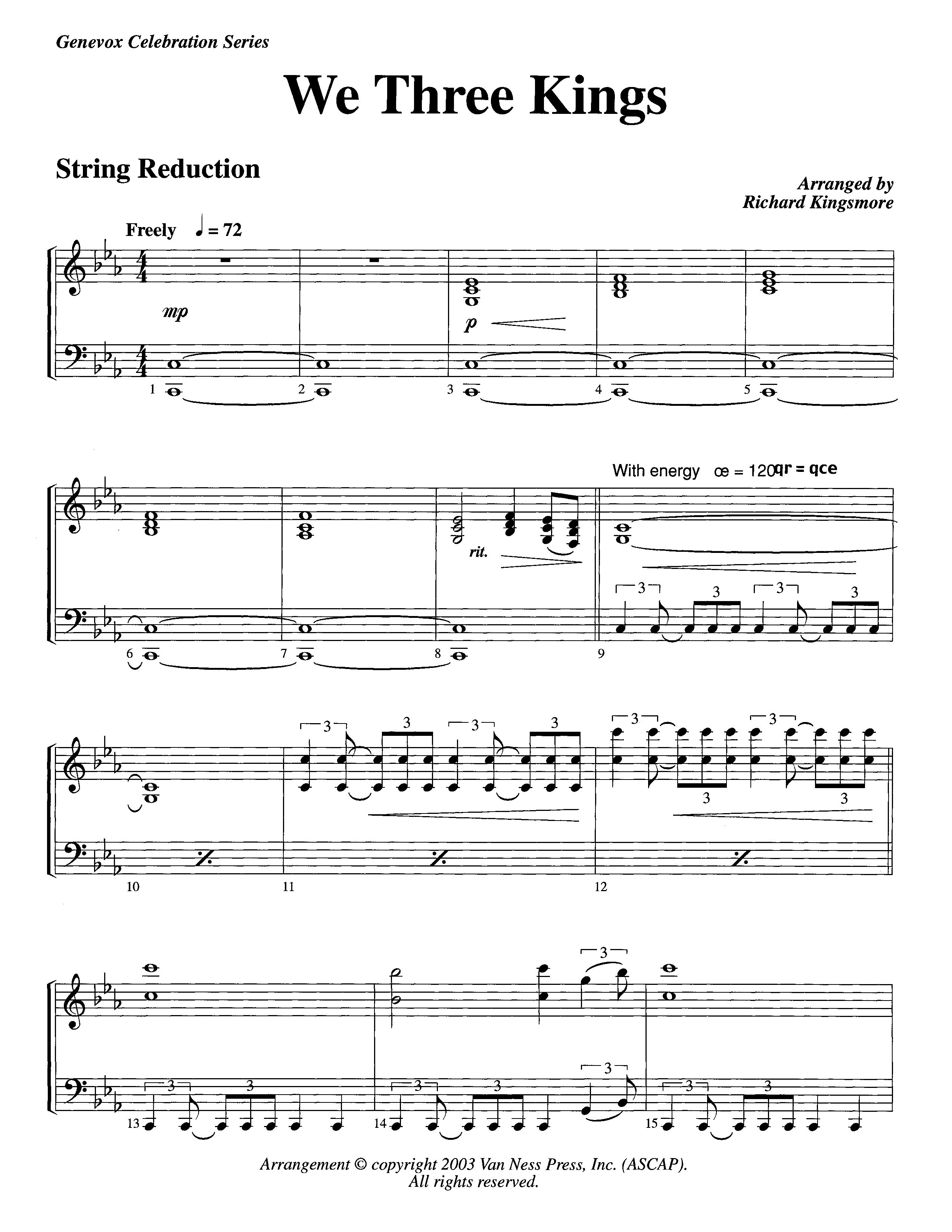 We Three Kings (Instrumental) String Reduction (Lifeway Worship / Arr. Richard Kingsmore)