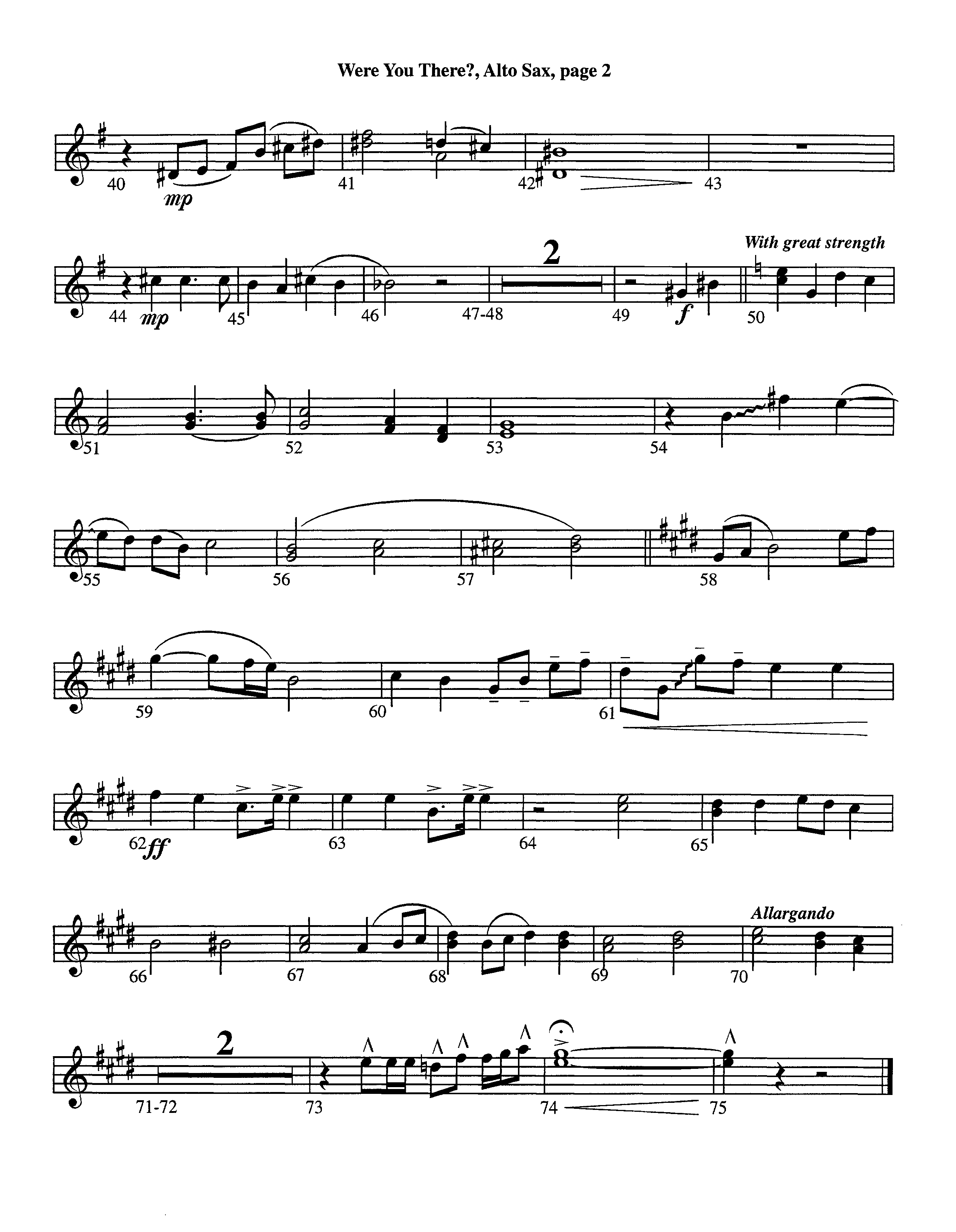 Were You There (Instrumental) Alto Sax (Lifeway Worship / Arr. Jeff Cranfill)