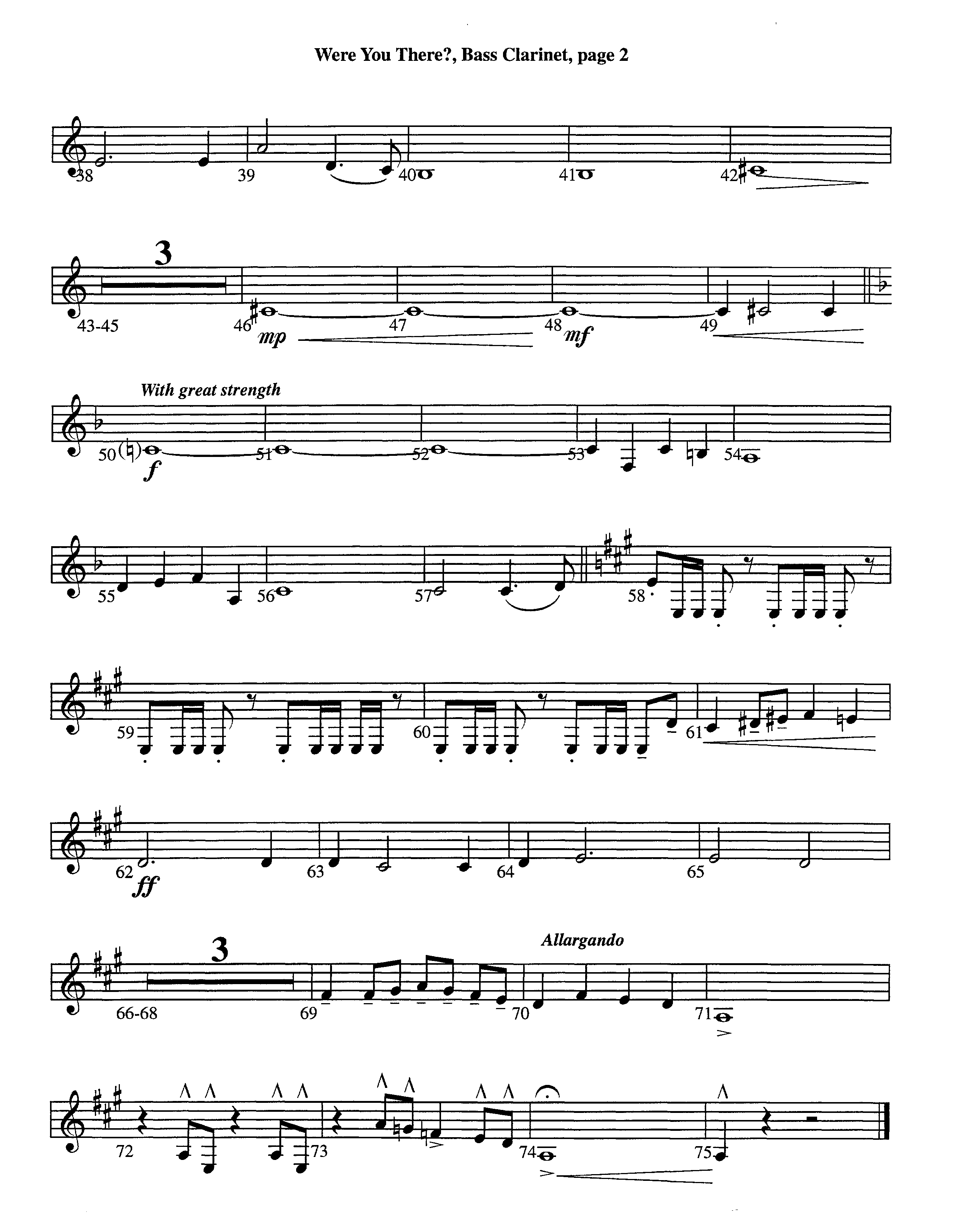 Were You There (Instrumental) Bass Clarinet (Lifeway Worship / Arr. Jeff Cranfill)