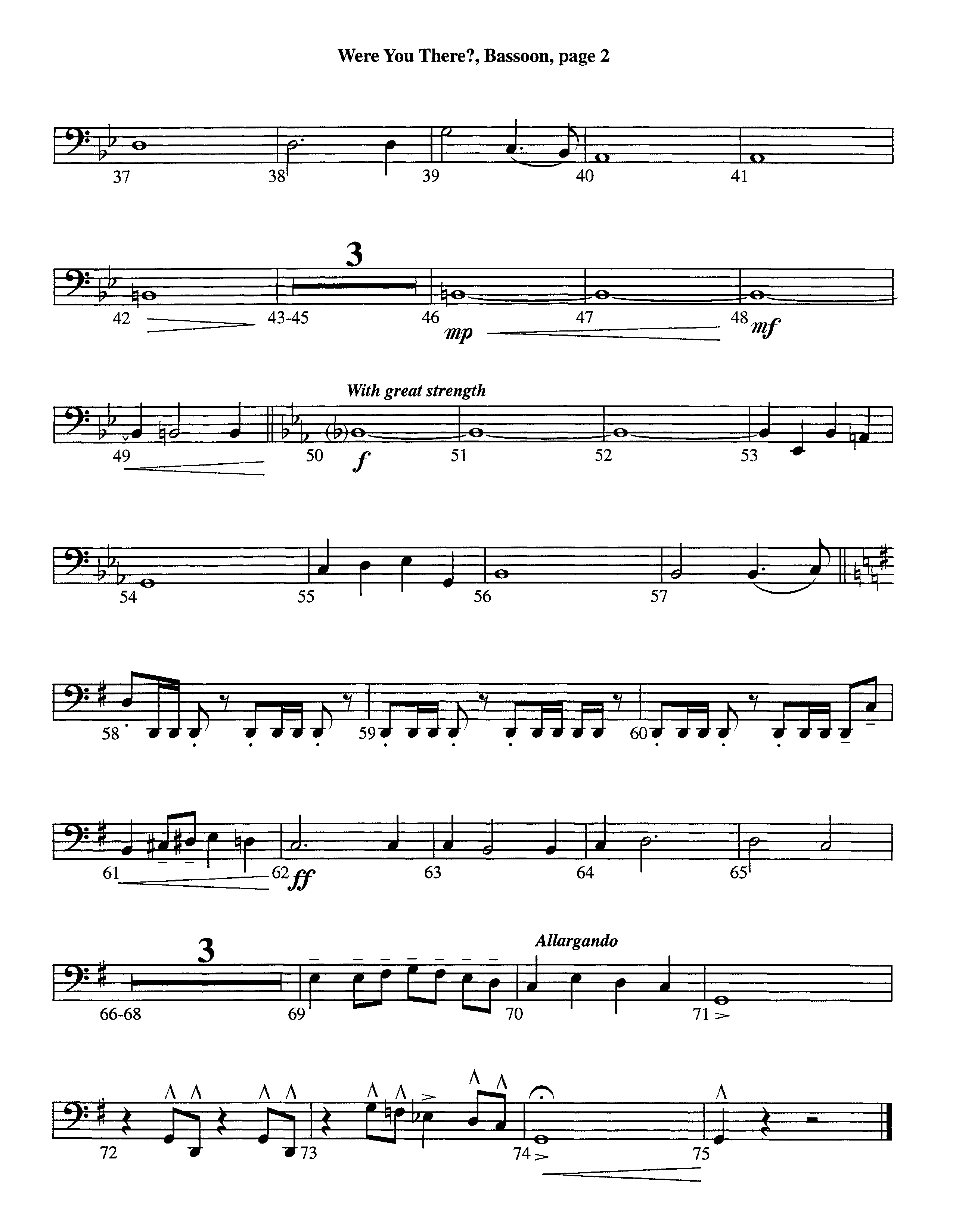 Were You There (Instrumental) Bassoon (Lifeway Worship / Arr. Jeff Cranfill)