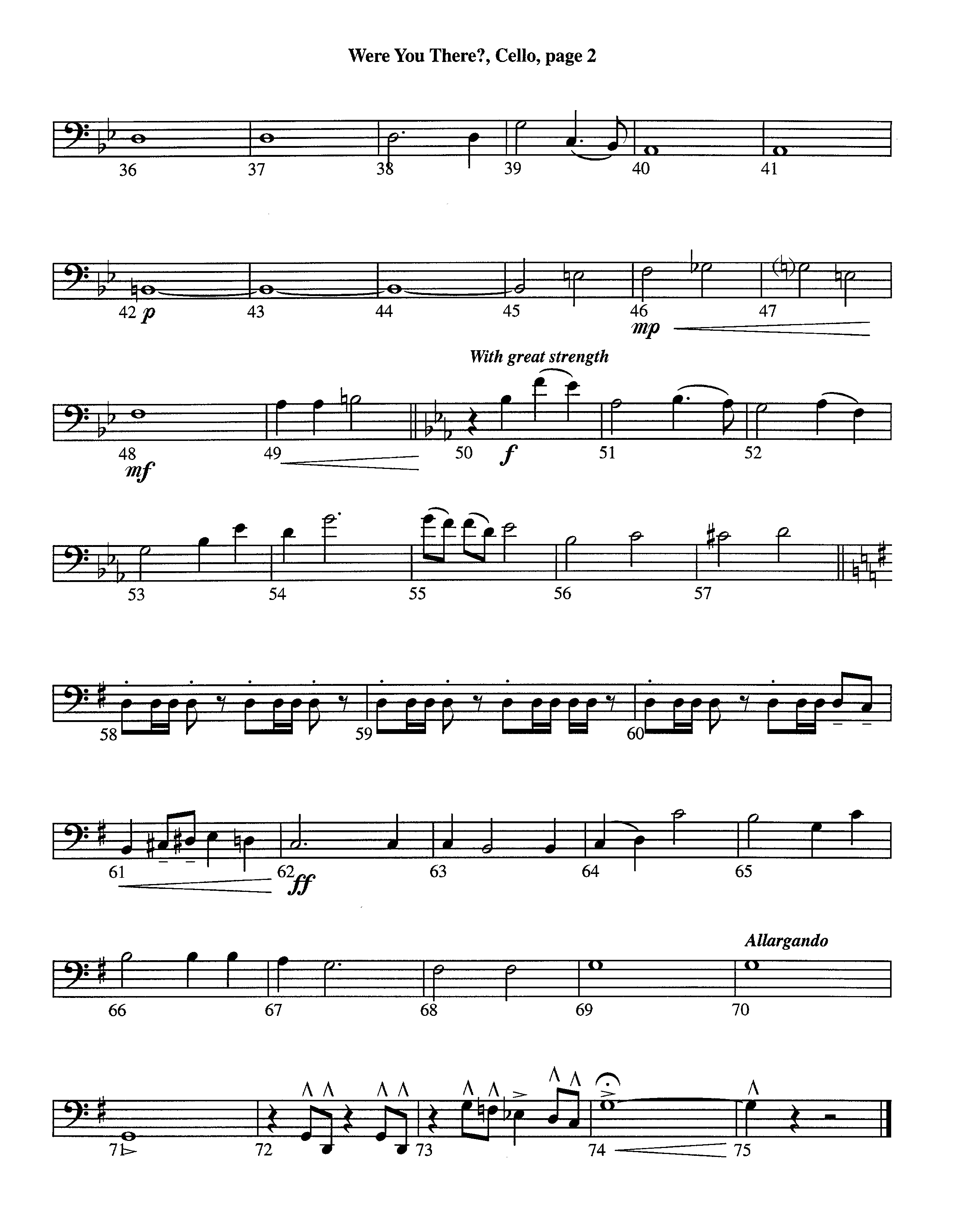 Were You There (Instrumental) Cello (Lifeway Worship / Arr. Jeff Cranfill)