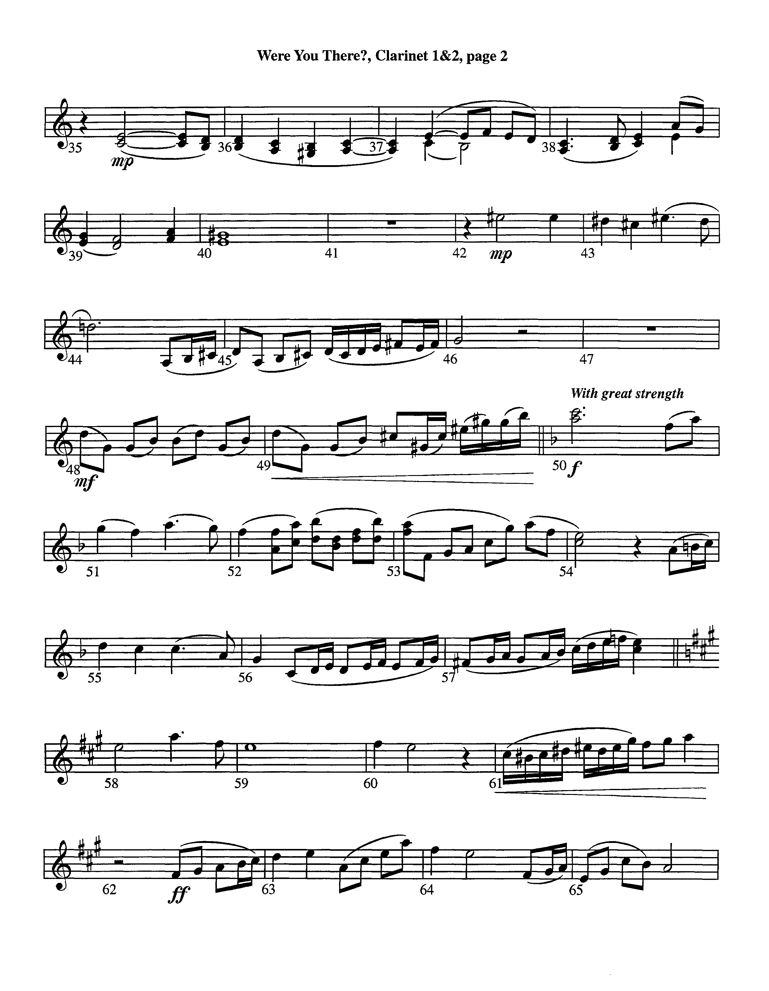 Were You There (Instrumental) Clarinet 1/2 (Lifeway Worship / Arr. Jeff Cranfill)