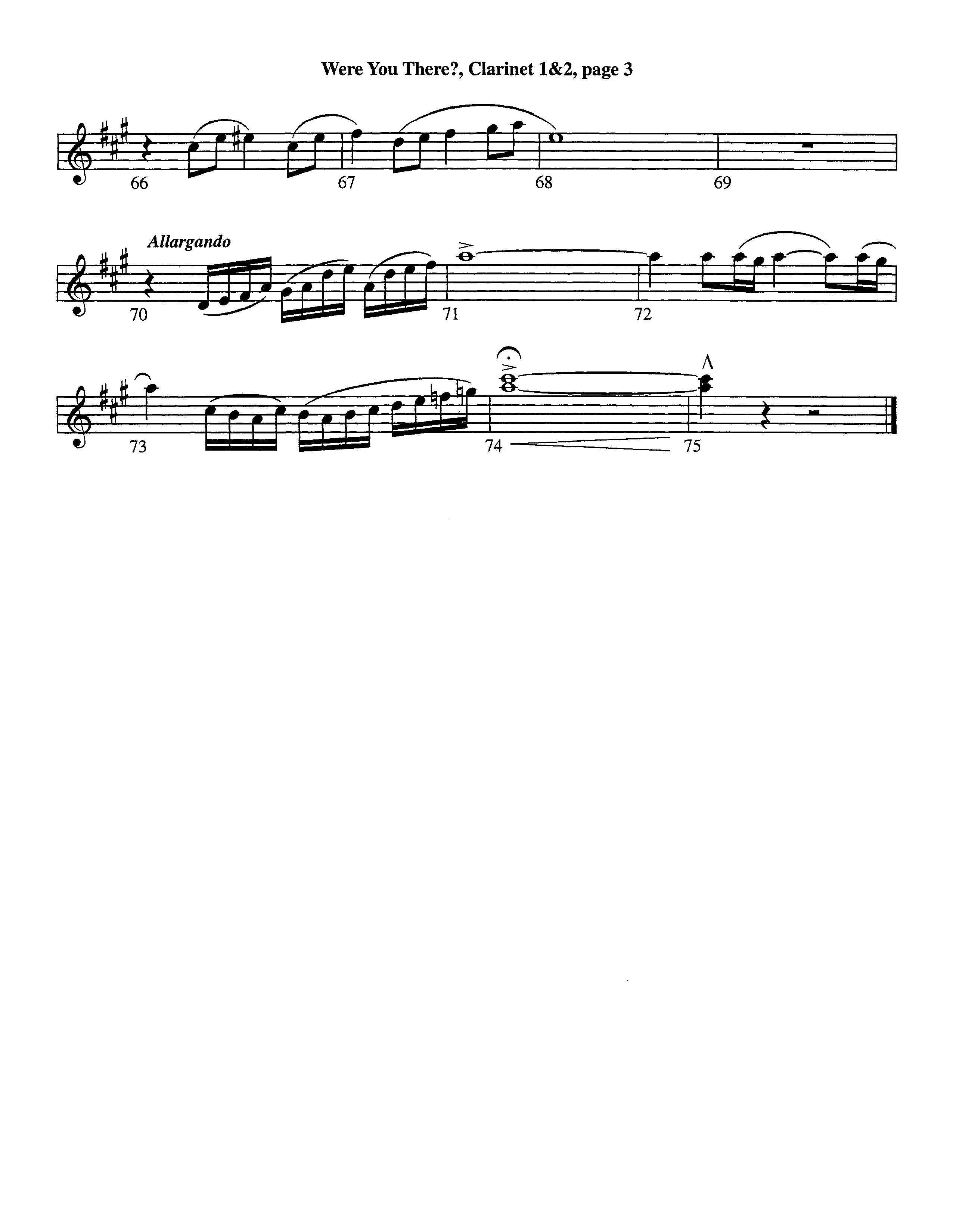 Were You There (Instrumental) Clarinet 1/2 (Lifeway Worship / Arr. Jeff Cranfill)