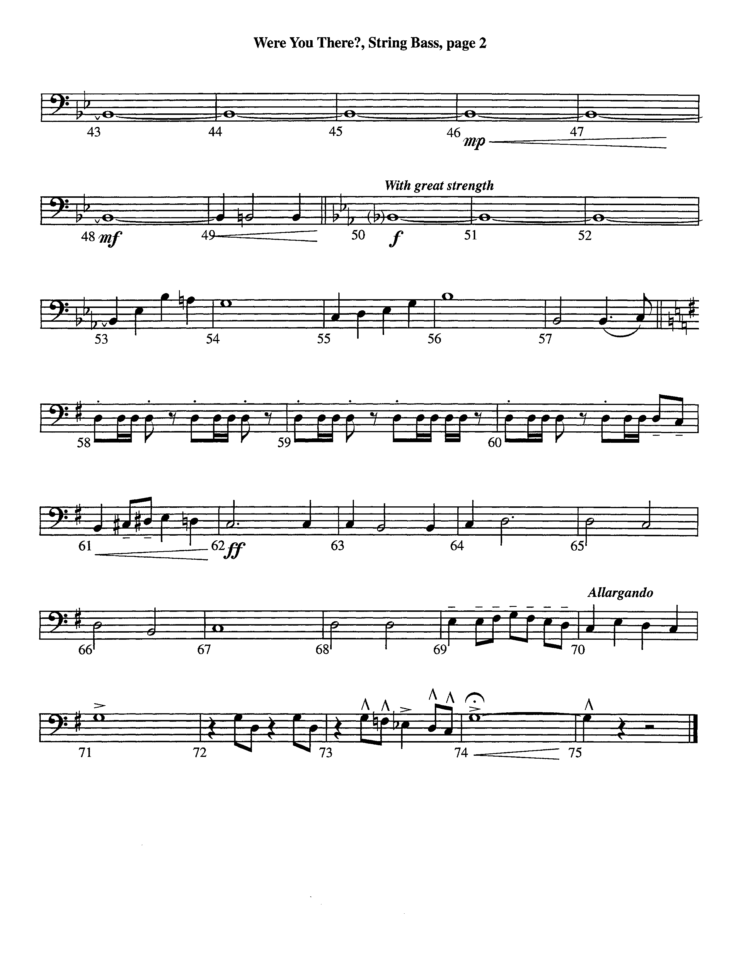 Were You There (Instrumental) Double Bass (Lifeway Worship / Arr. Jeff Cranfill)