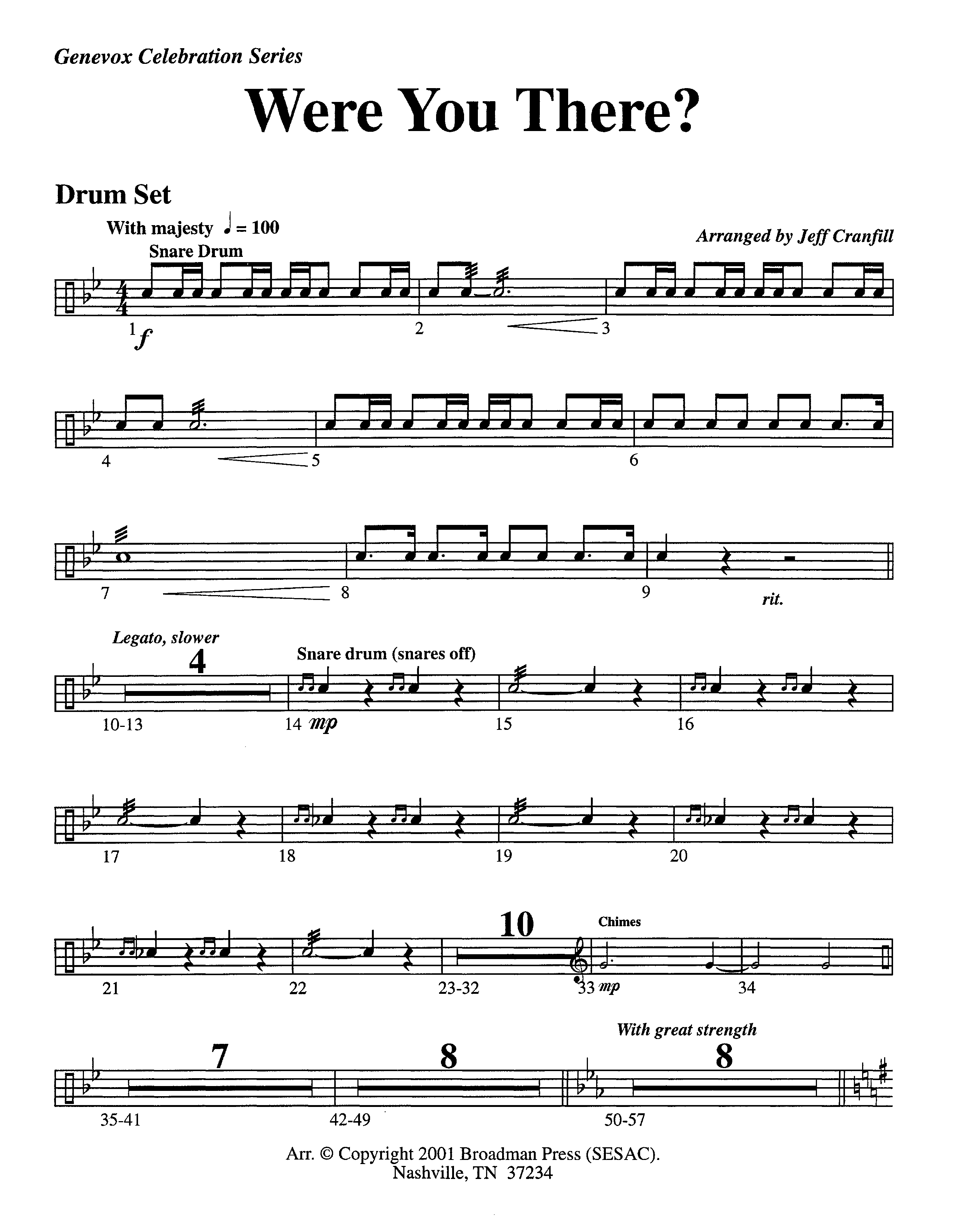 Were You There (Instrumental) Drum Set (Lifeway Worship / Arr. Jeff Cranfill)