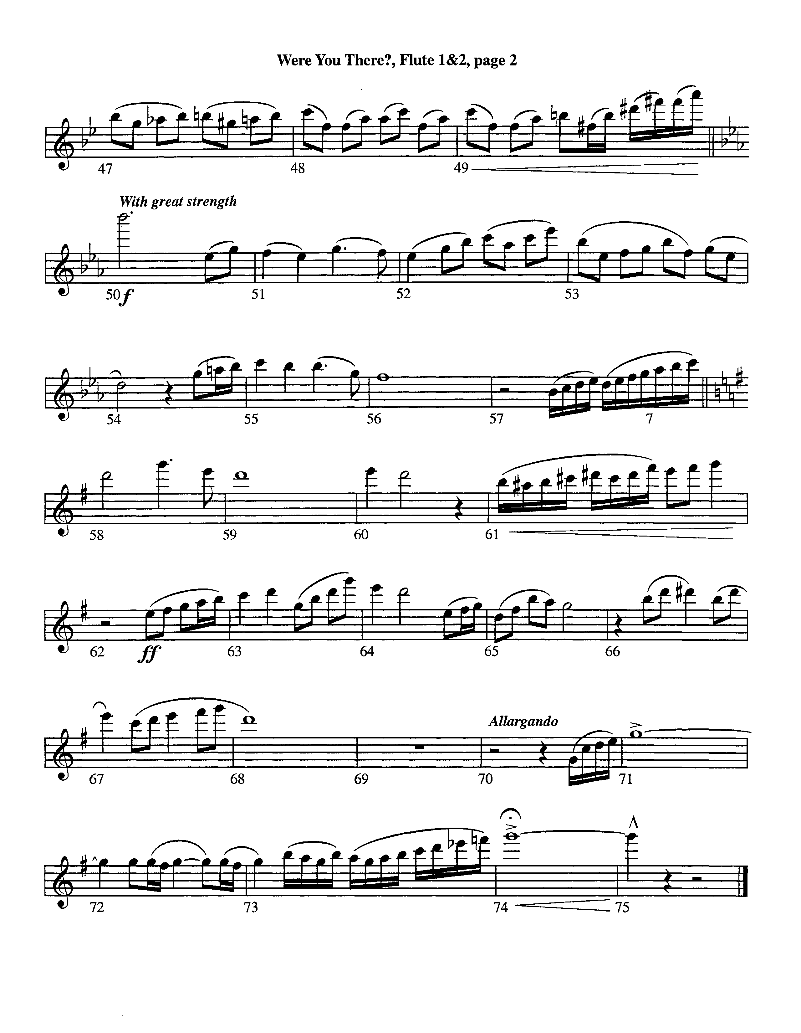 Were You There (Instrumental) Flute 1/2 (Lifeway Worship / Arr. Jeff Cranfill)