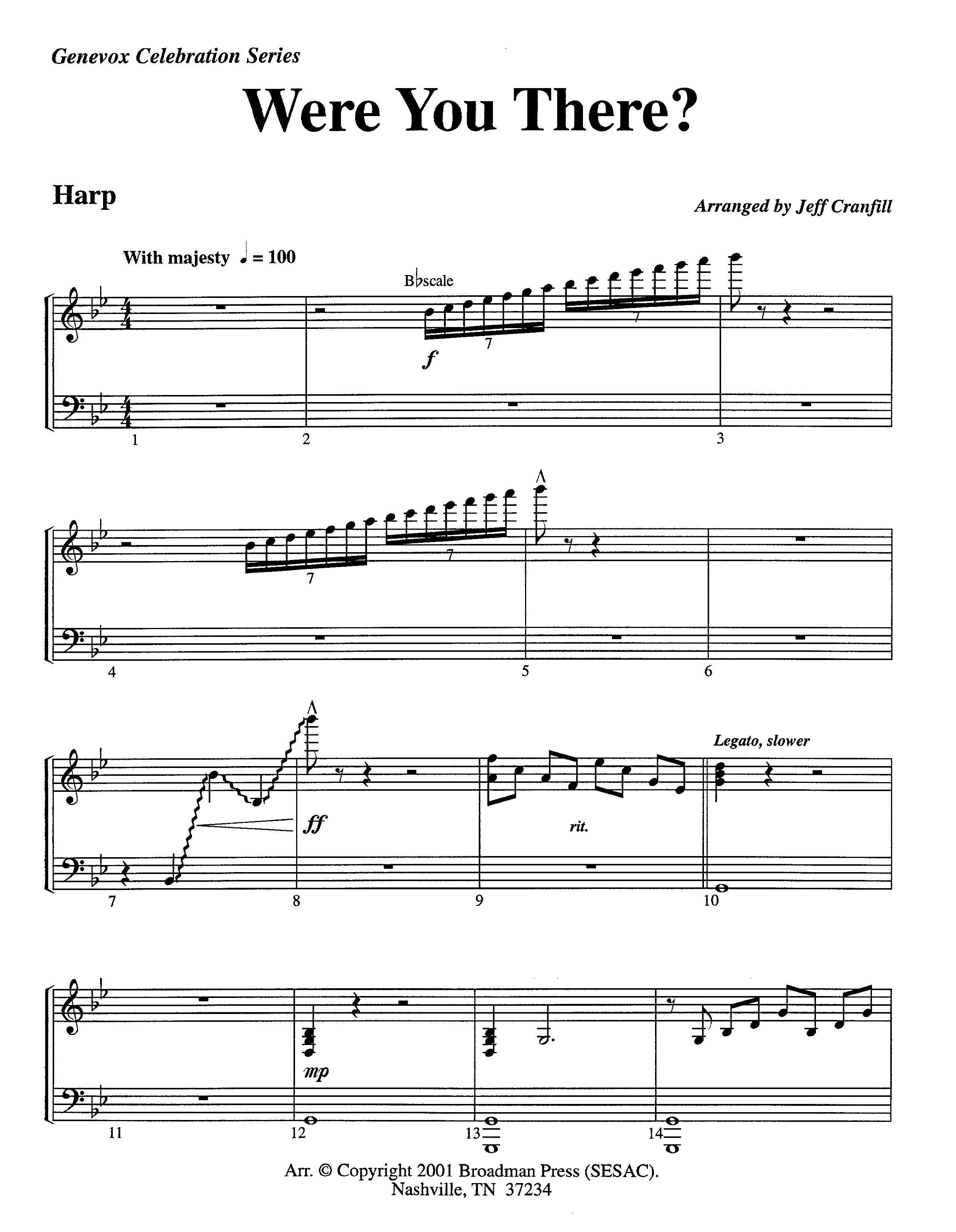 Were You There (Instrumental) Harp (Lifeway Worship / Arr. Jeff Cranfill)