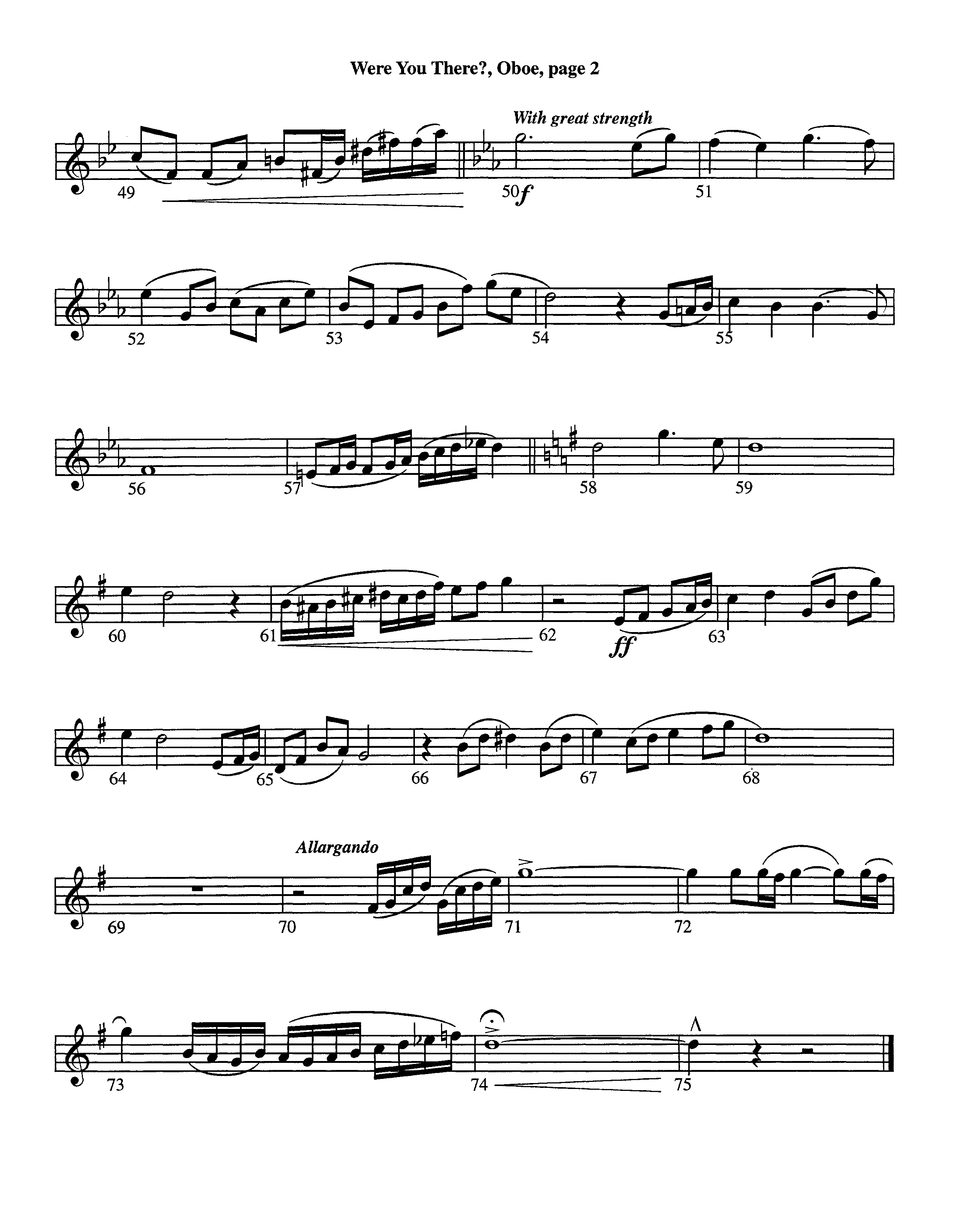 Were You There (Instrumental) Oboe (Lifeway Worship / Arr. Jeff Cranfill)