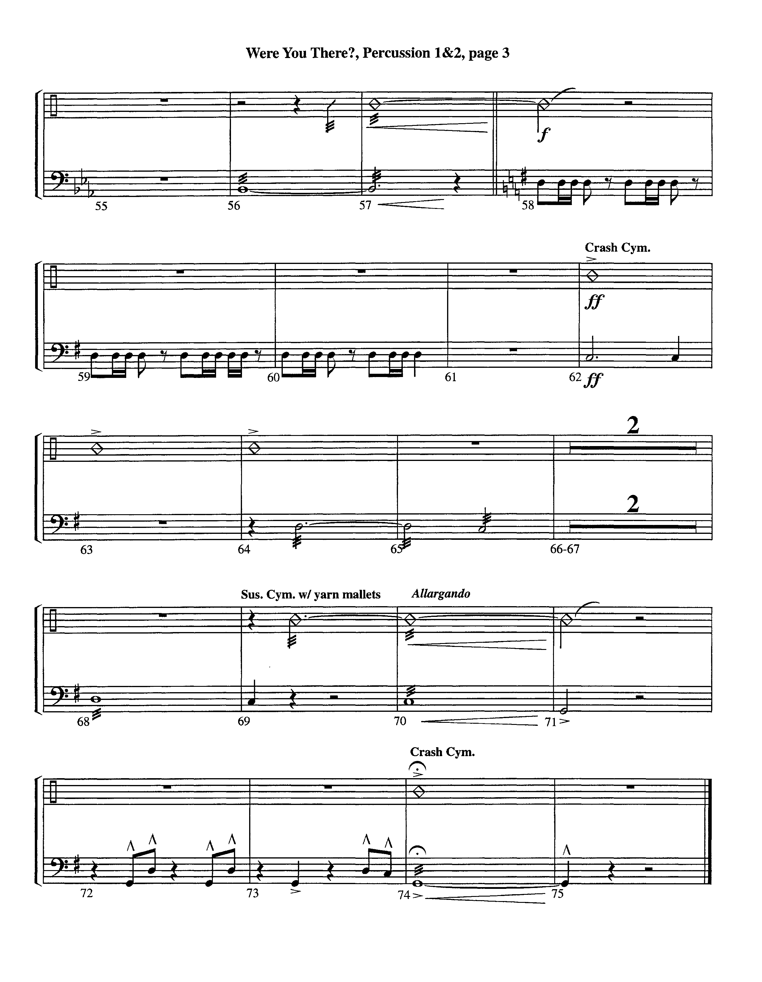 Were You There (Instrumental) Percussion 1/2 (Lifeway Worship / Arr. Jeff Cranfill)