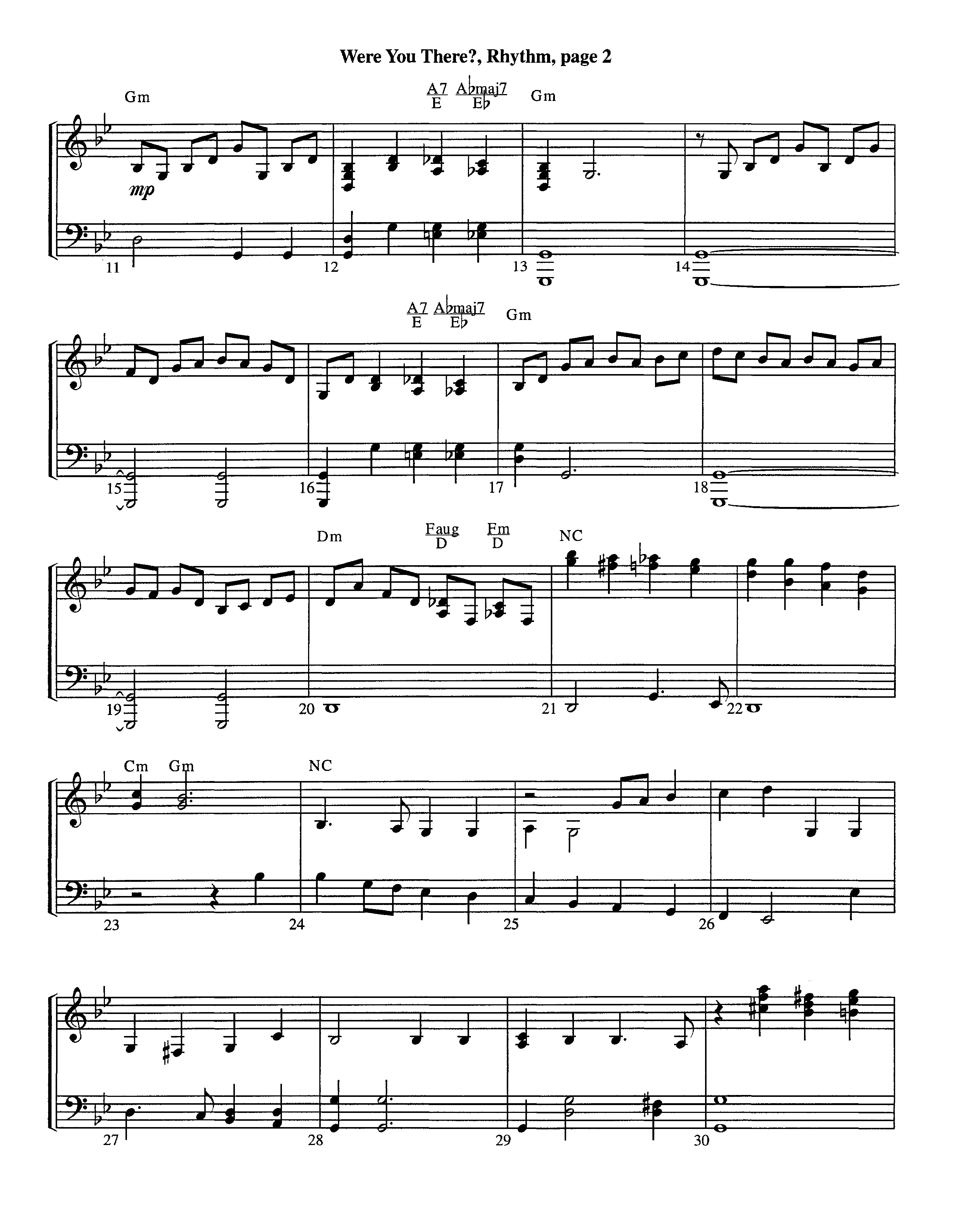 Were You There (Instrumental) Piano/Rhythm (Lifeway Worship / Arr. Jeff Cranfill)