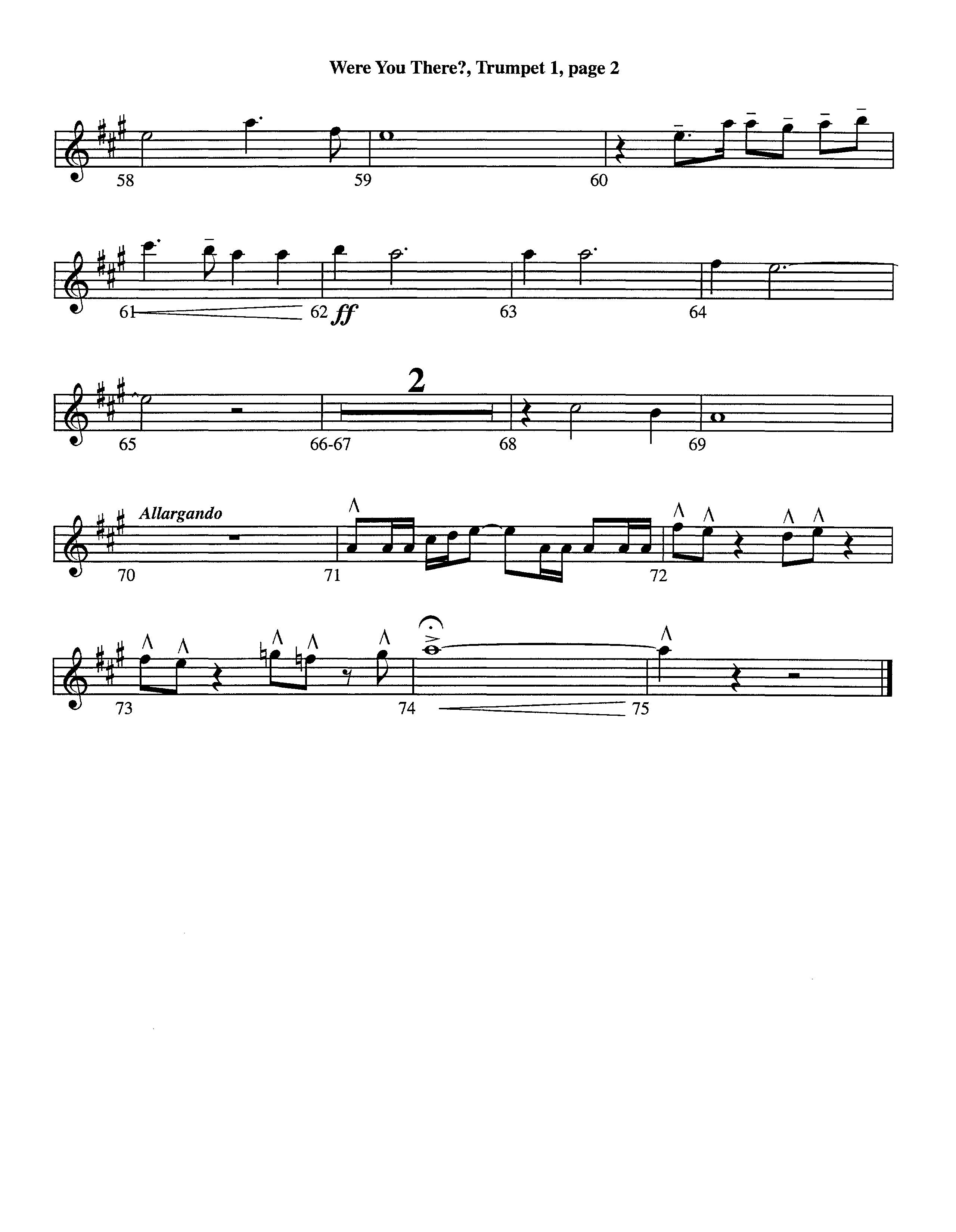 Were You There (Instrumental) Trumpet 1 (Lifeway Worship / Arr. Jeff Cranfill)