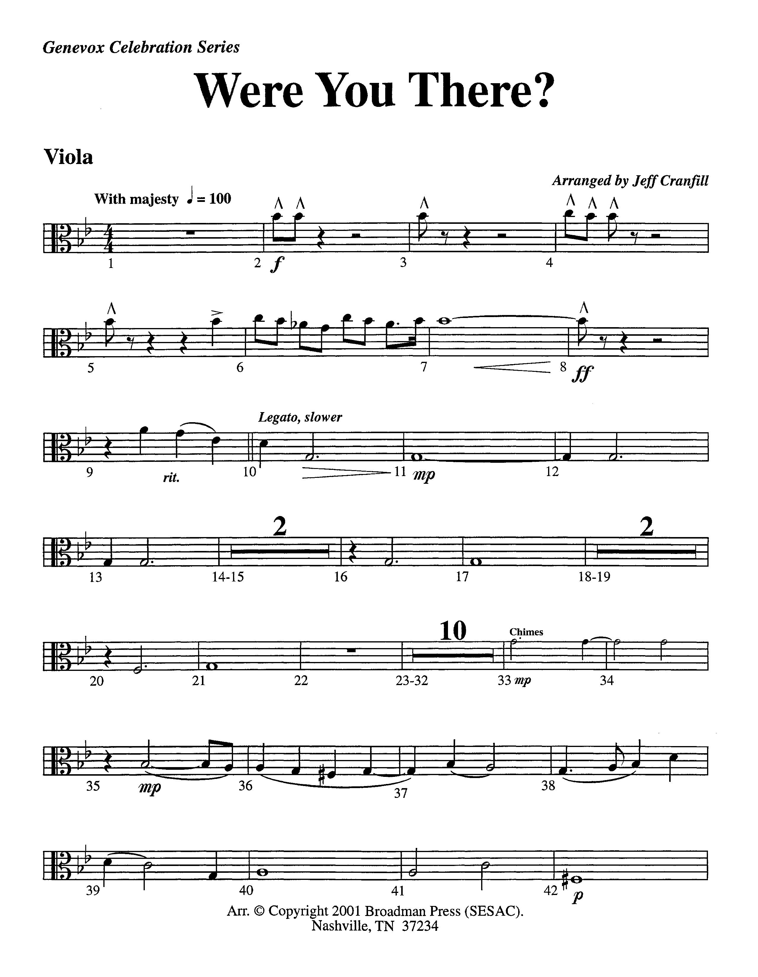 Were You There (Instrumental) Viola (Lifeway Worship / Arr. Jeff Cranfill)