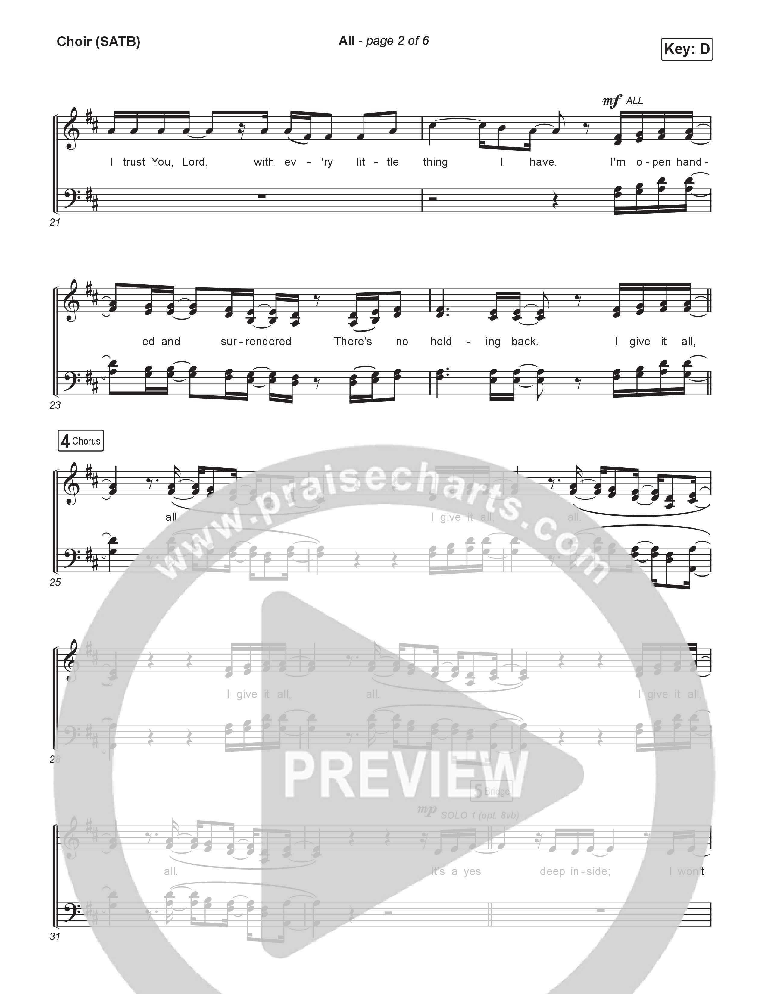 All (Live) Choir Sheet (SATB) (Chandler Moore)