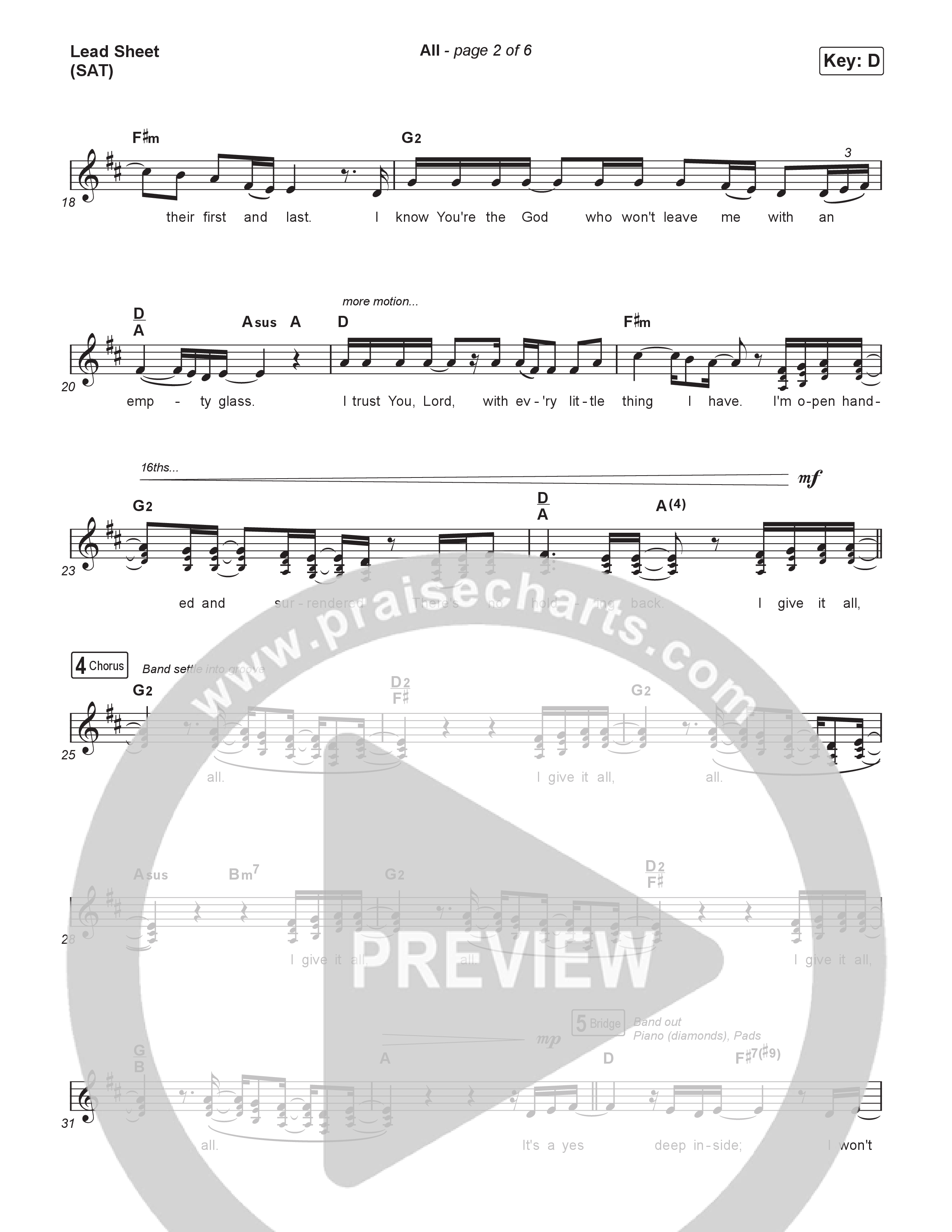 All (Live) Lead Sheet (SAT) (Chandler Moore)