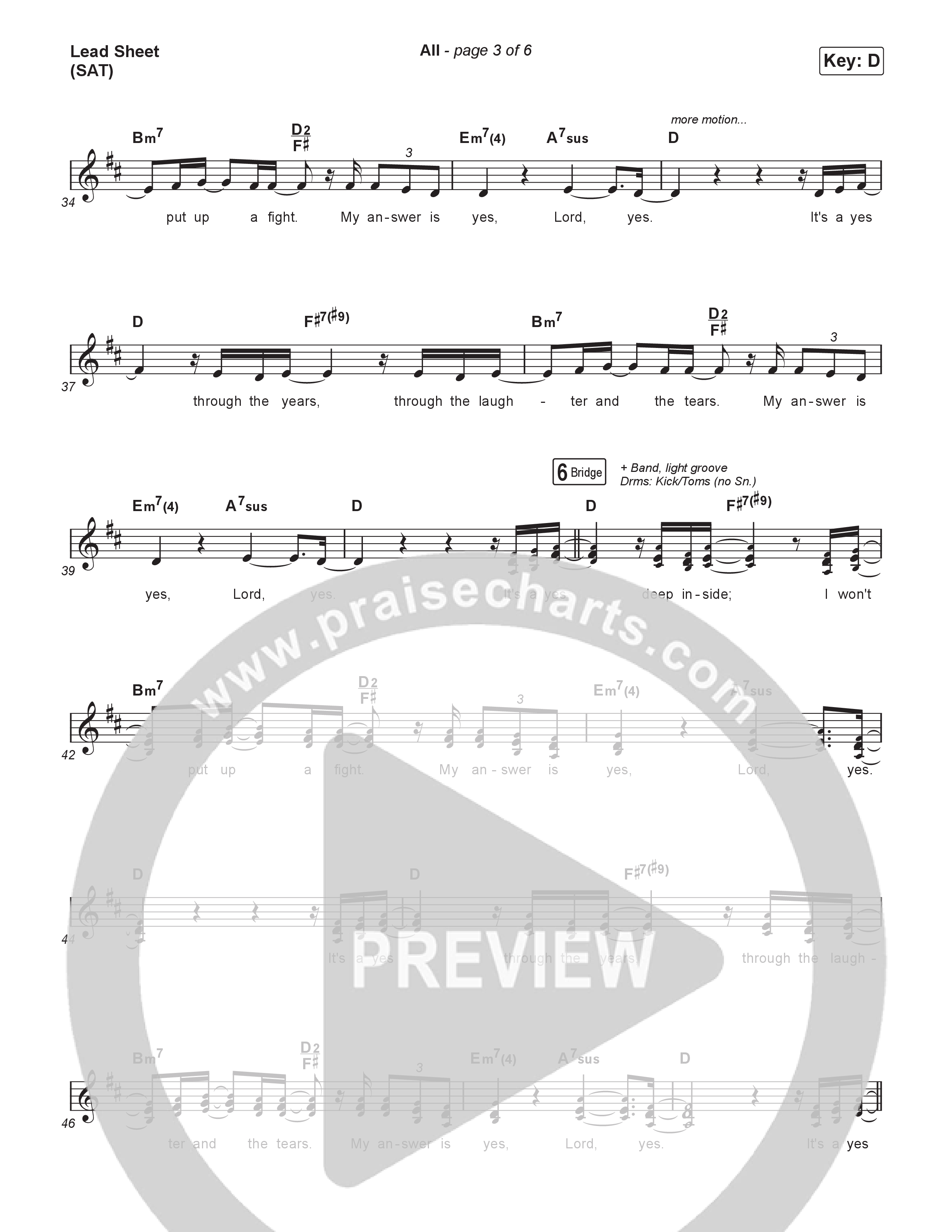 All (Live) Lead Sheet (SAT) (Chandler Moore)