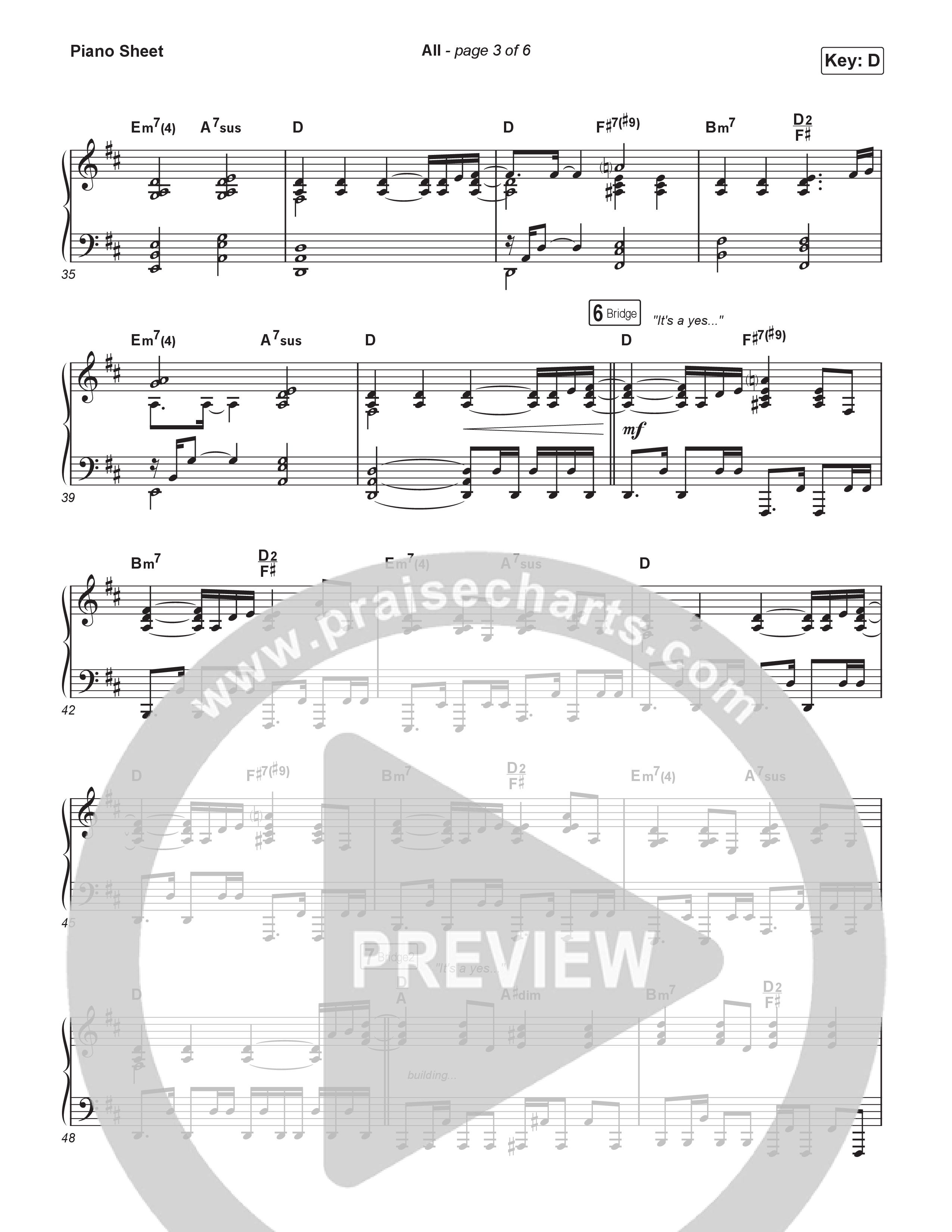 All (Live) Piano Sheet (Chandler Moore)