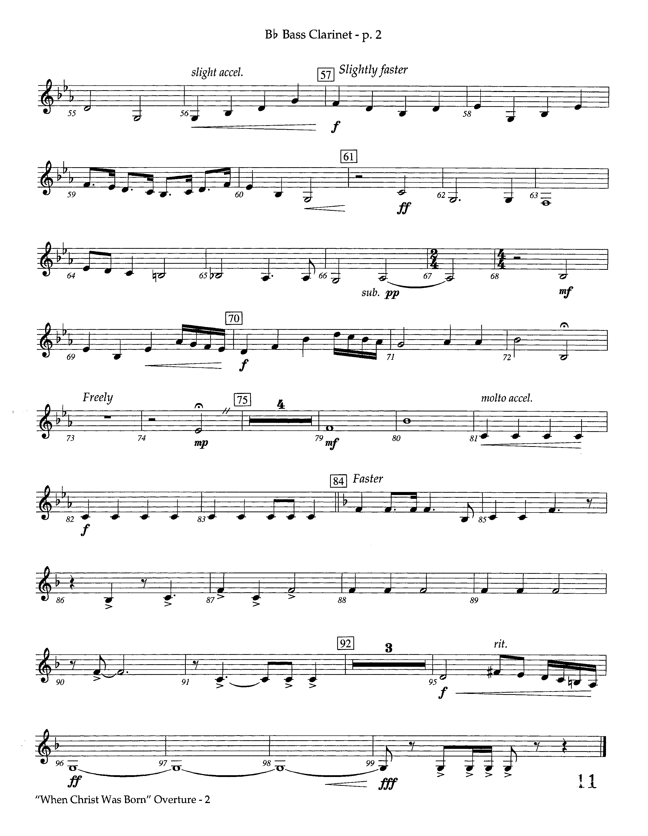 When Christ Was Born Overture (Instrumental) Bass Clarinet (Lifeway Worship / Arr. Kevin Tison)