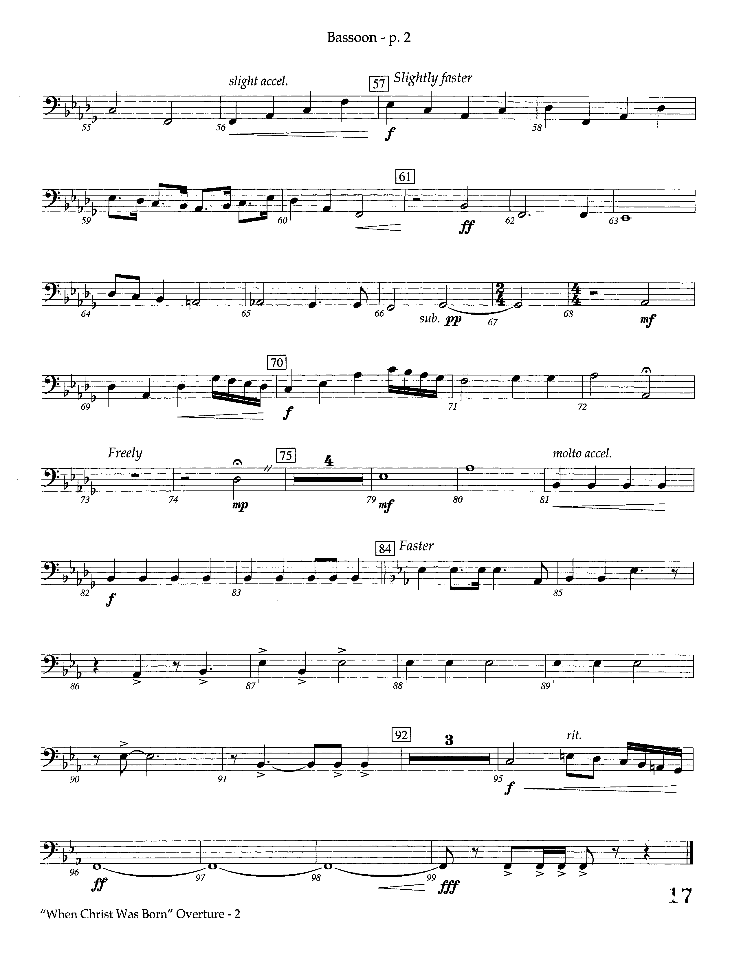 When Christ Was Born Overture (Instrumental) Bassoon (Lifeway Worship / Arr. Kevin Tison)