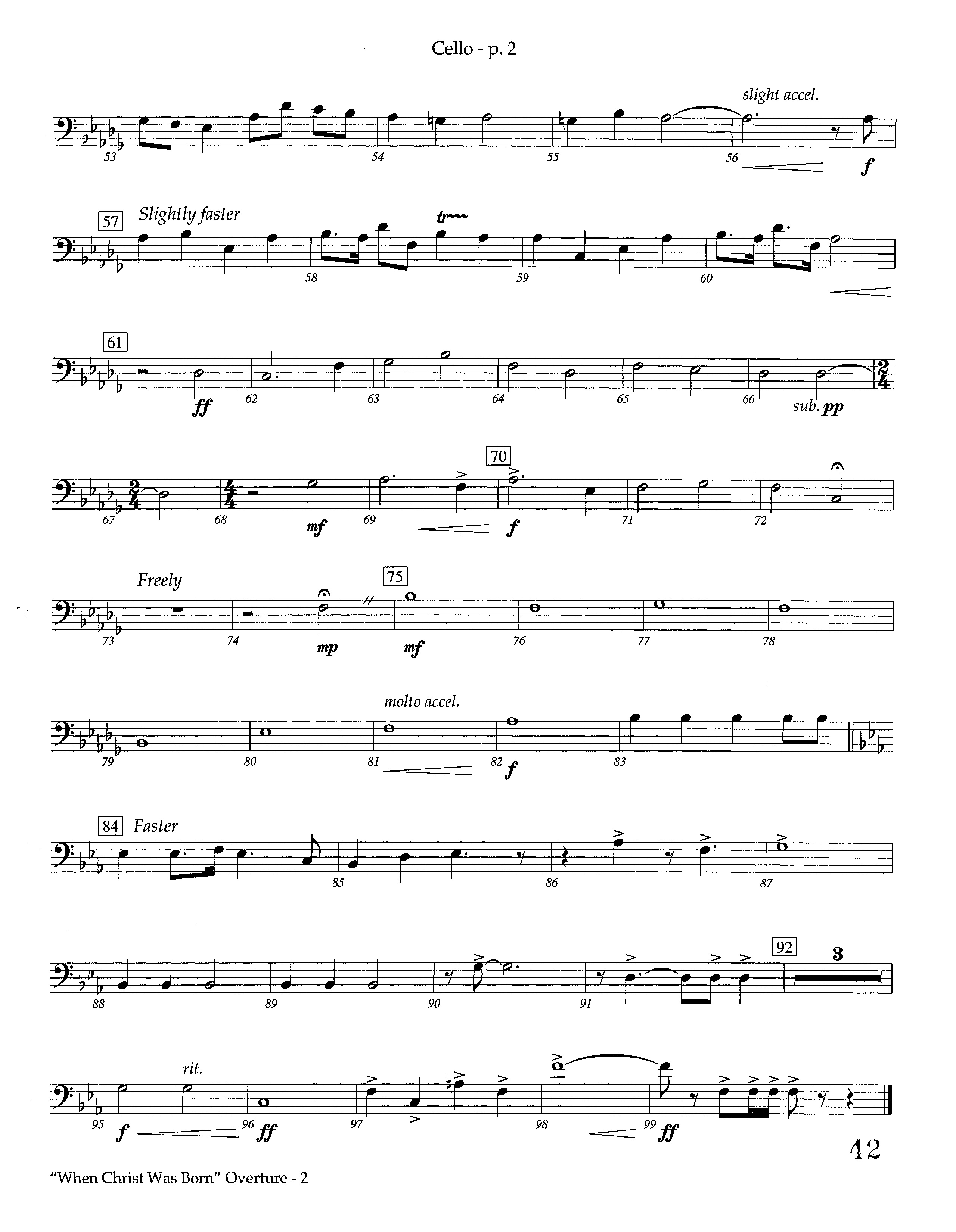 When Christ Was Born Overture (Instrumental) Cello (Lifeway Worship / Arr. Kevin Tison)