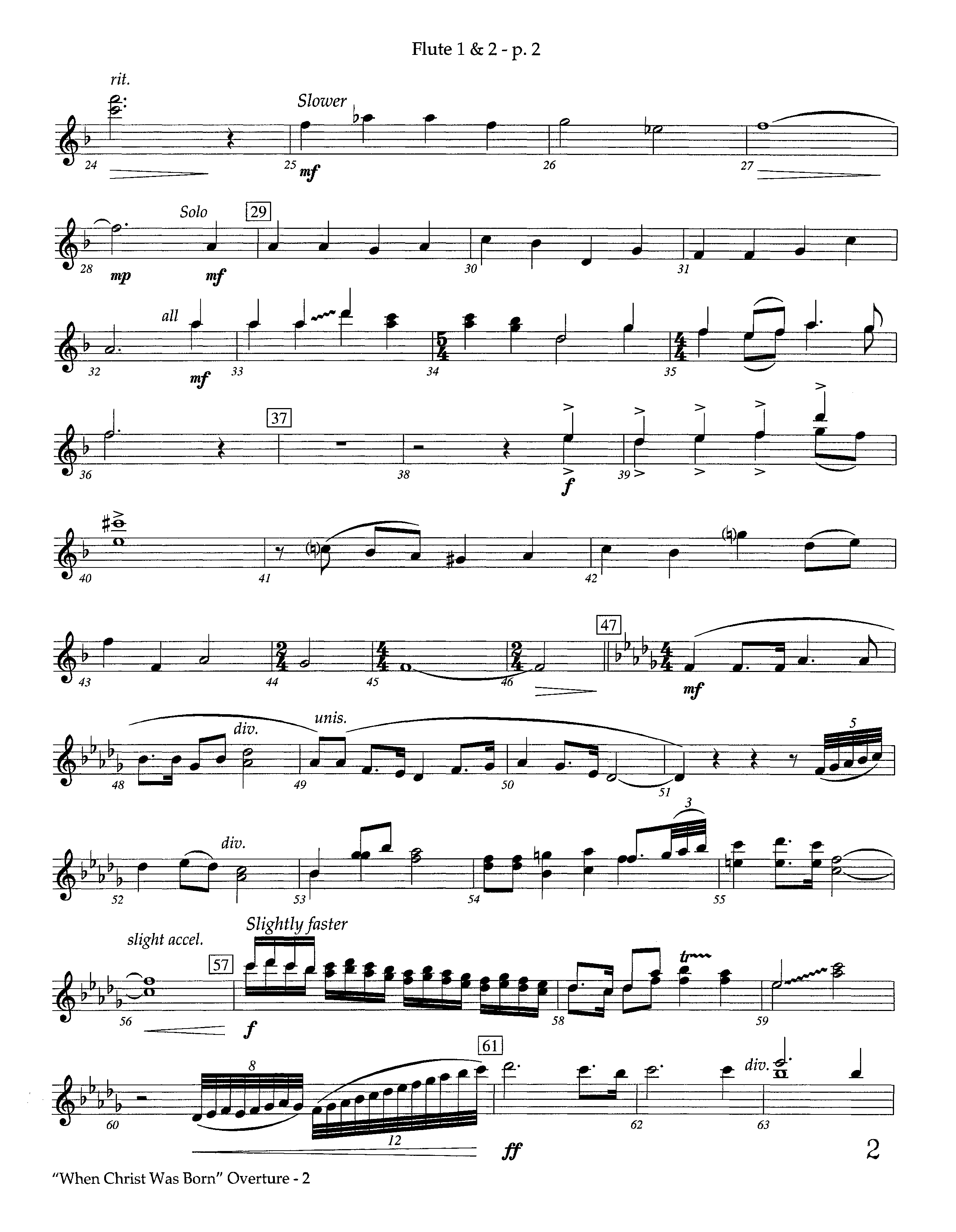 When Christ Was Born Overture (Instrumental) Flute 1/2 (Lifeway Worship / Arr. Kevin Tison)