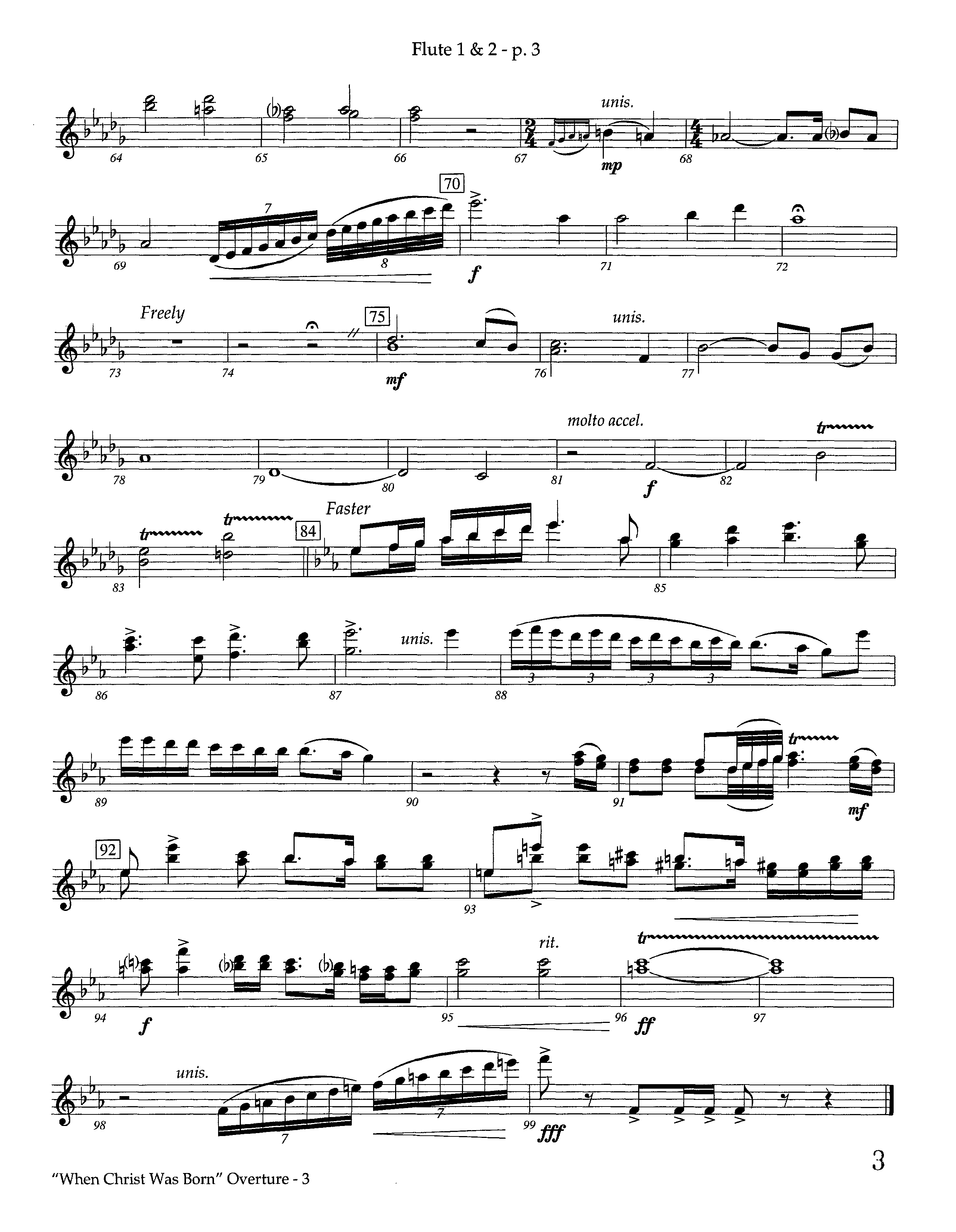 When Christ Was Born Overture (Instrumental) Flute 1/2 (Lifeway Worship / Arr. Kevin Tison)