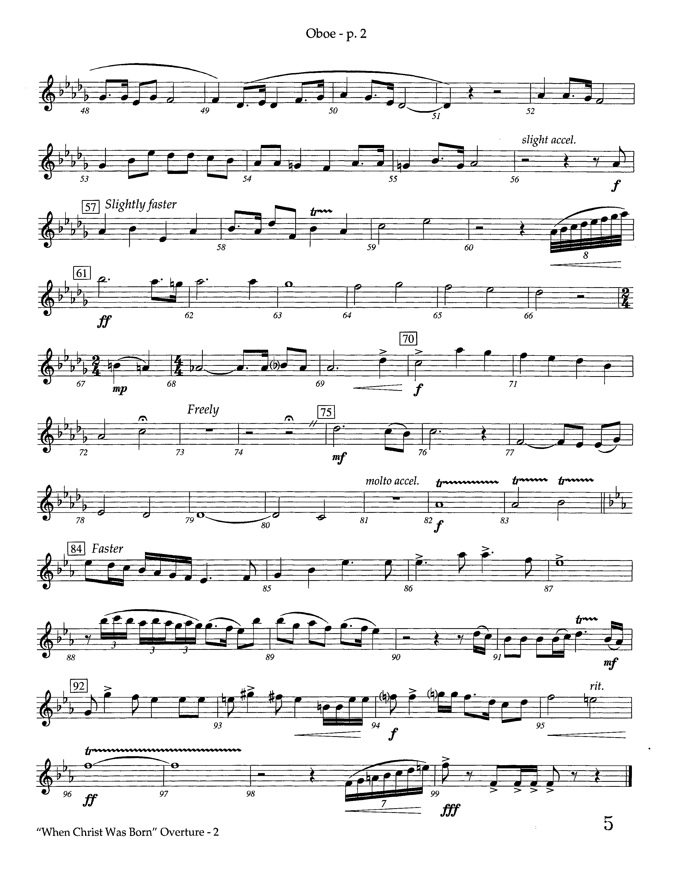 When Christ Was Born Overture (Instrumental) Oboe (Lifeway Worship / Arr. Kevin Tison)