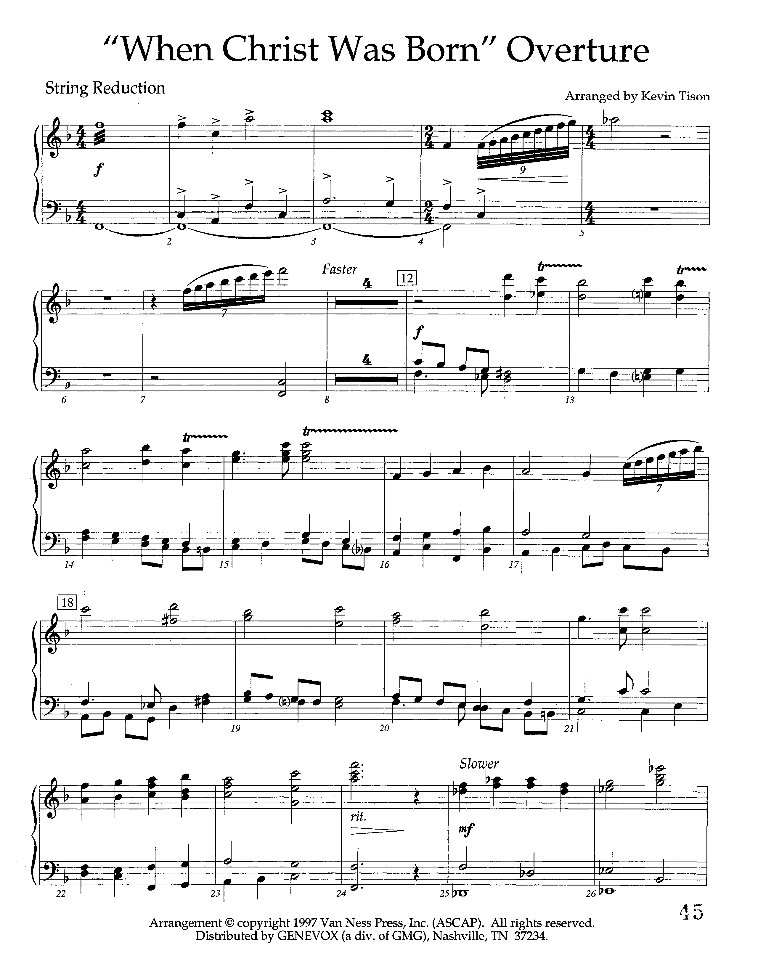 When Christ Was Born Overture (Instrumental) String Reduction (Lifeway Worship / Arr. Kevin Tison)