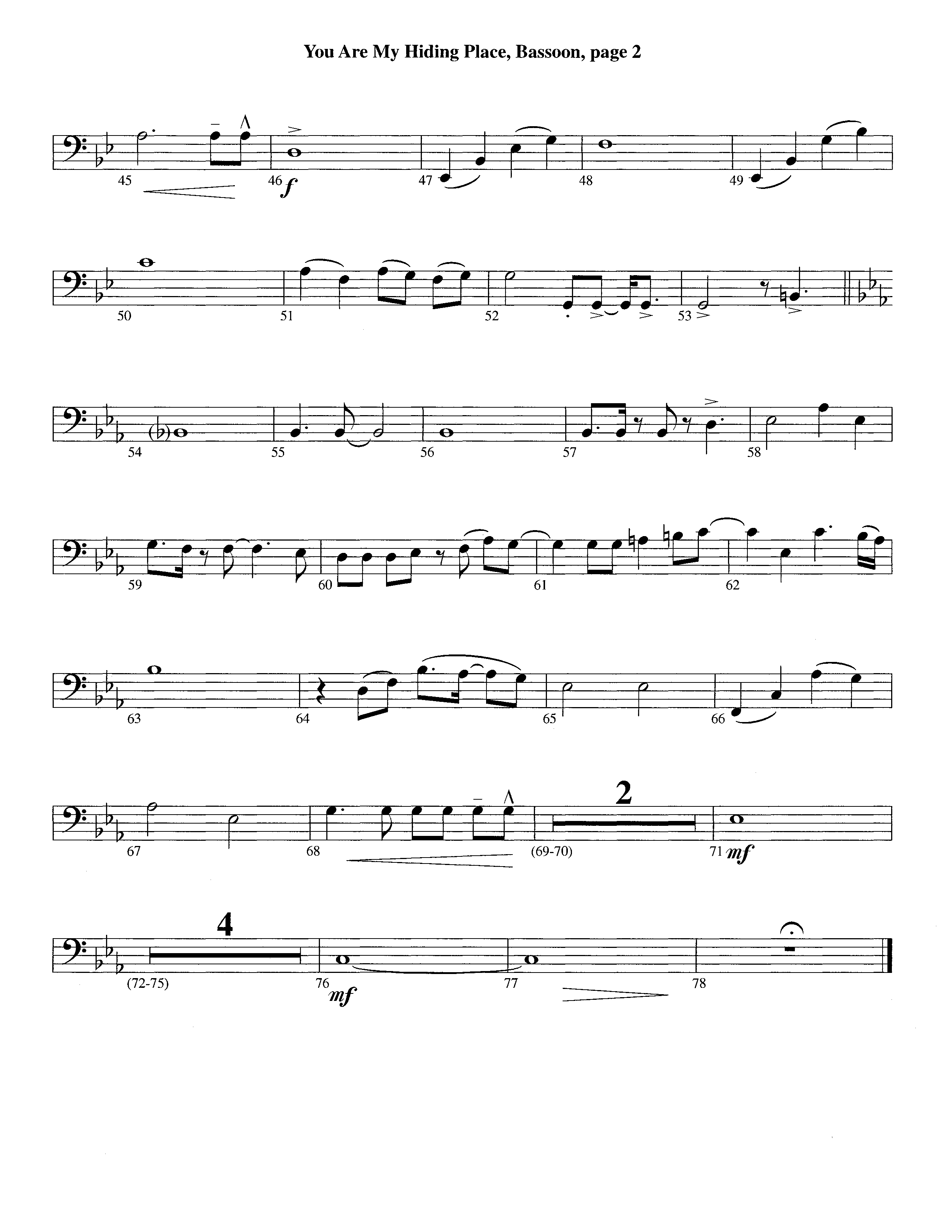 You Are My Hiding Place (Instrumental) Bassoon (Lifeway Worship / Arr. Michael Lawrence)