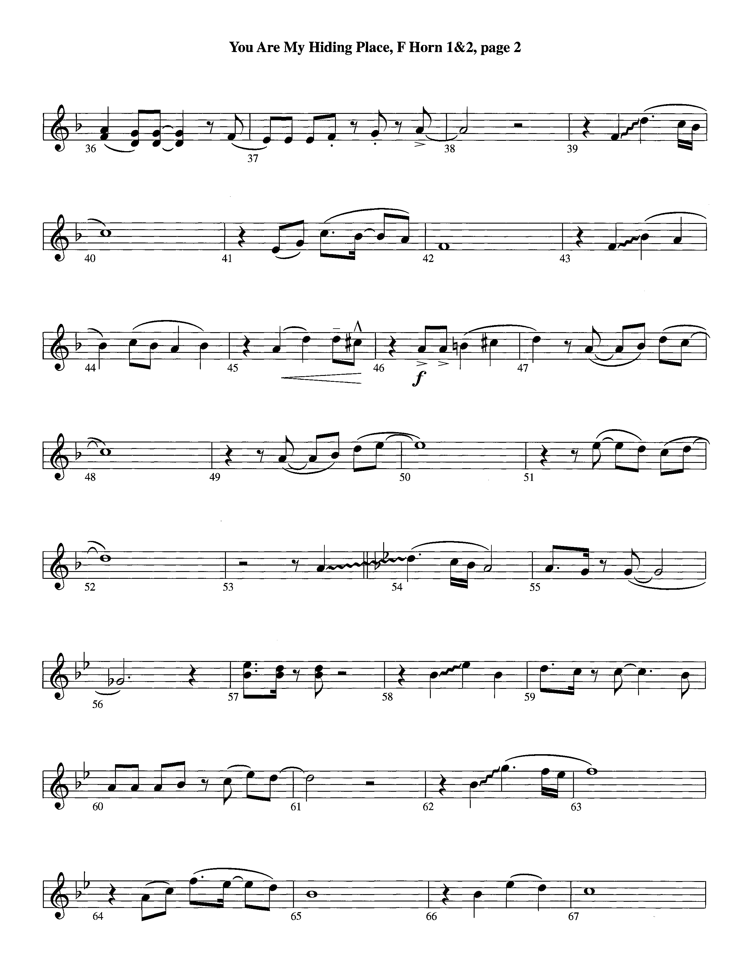 You Are My Hiding Place (Instrumental) French Horn 1/2 (Lifeway Worship / Arr. Michael Lawrence)