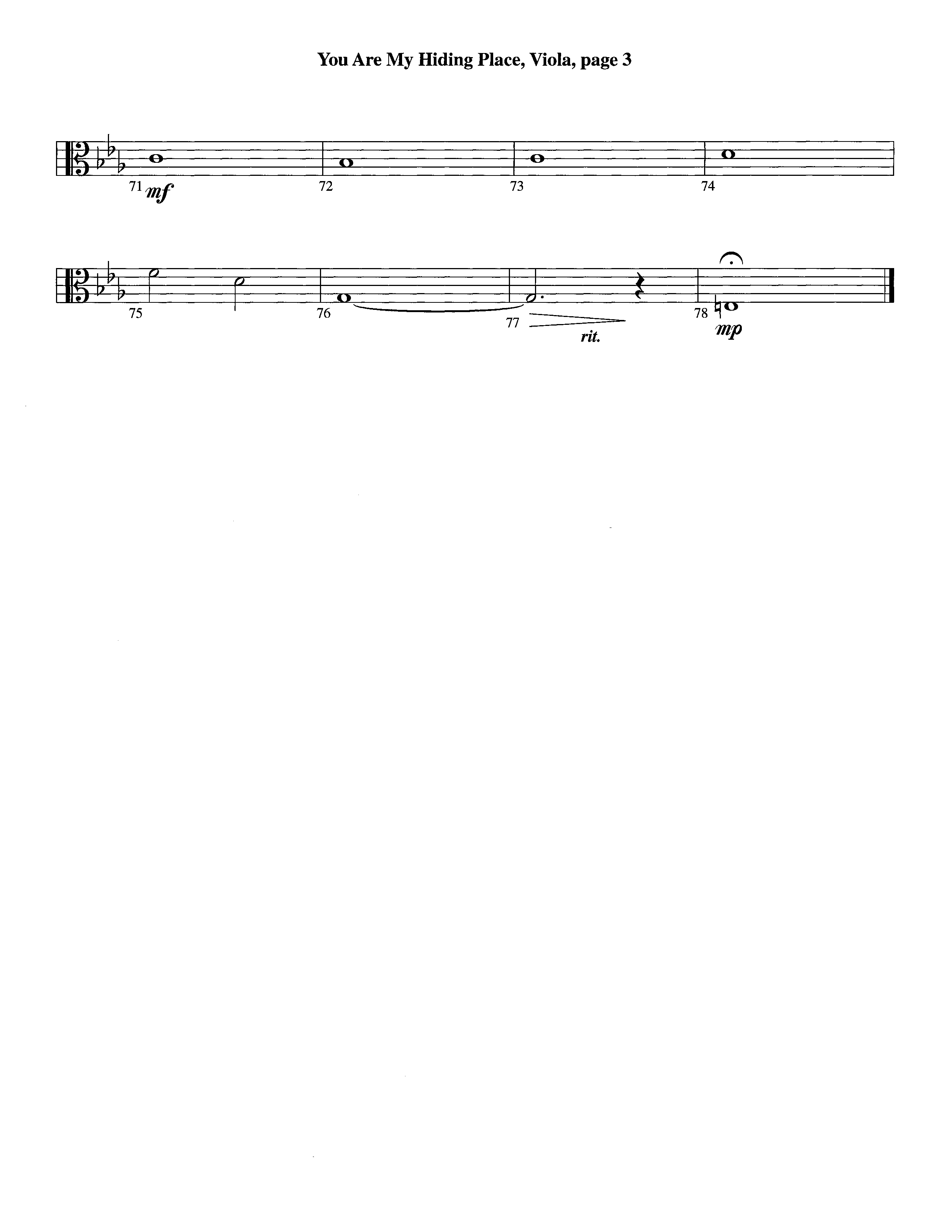 You Are My Hiding Place (Instrumental) Viola (Lifeway Worship / Arr. Michael Lawrence)