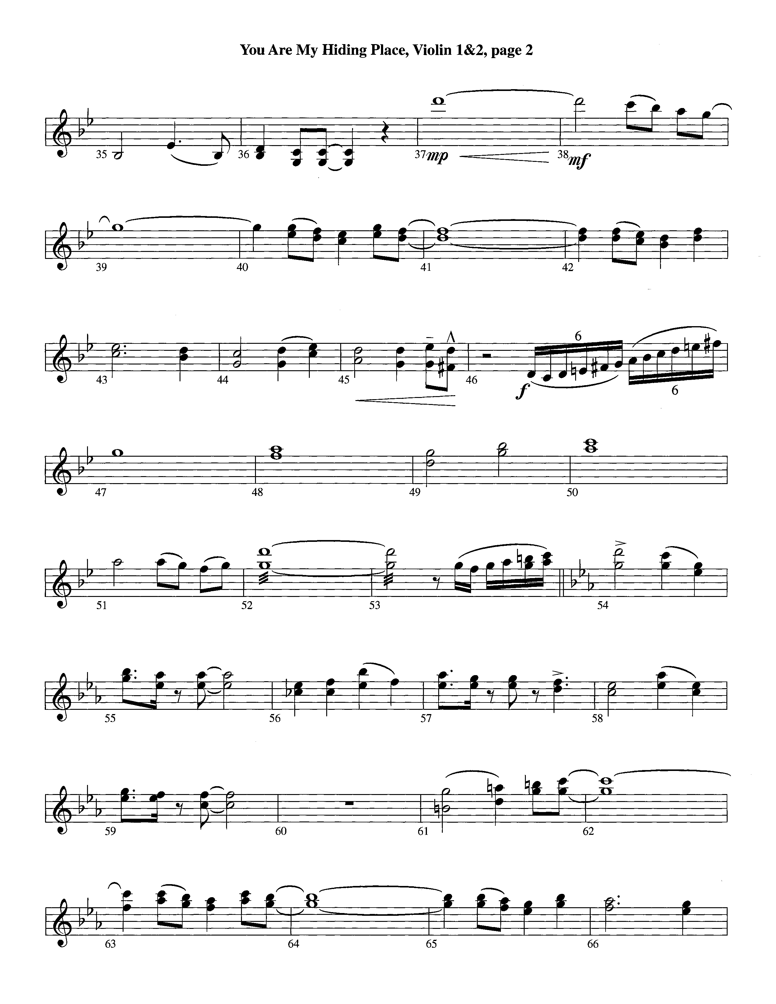 You Are My Hiding Place (Instrumental) Violin 1/2 (Lifeway Worship / Arr. Michael Lawrence)