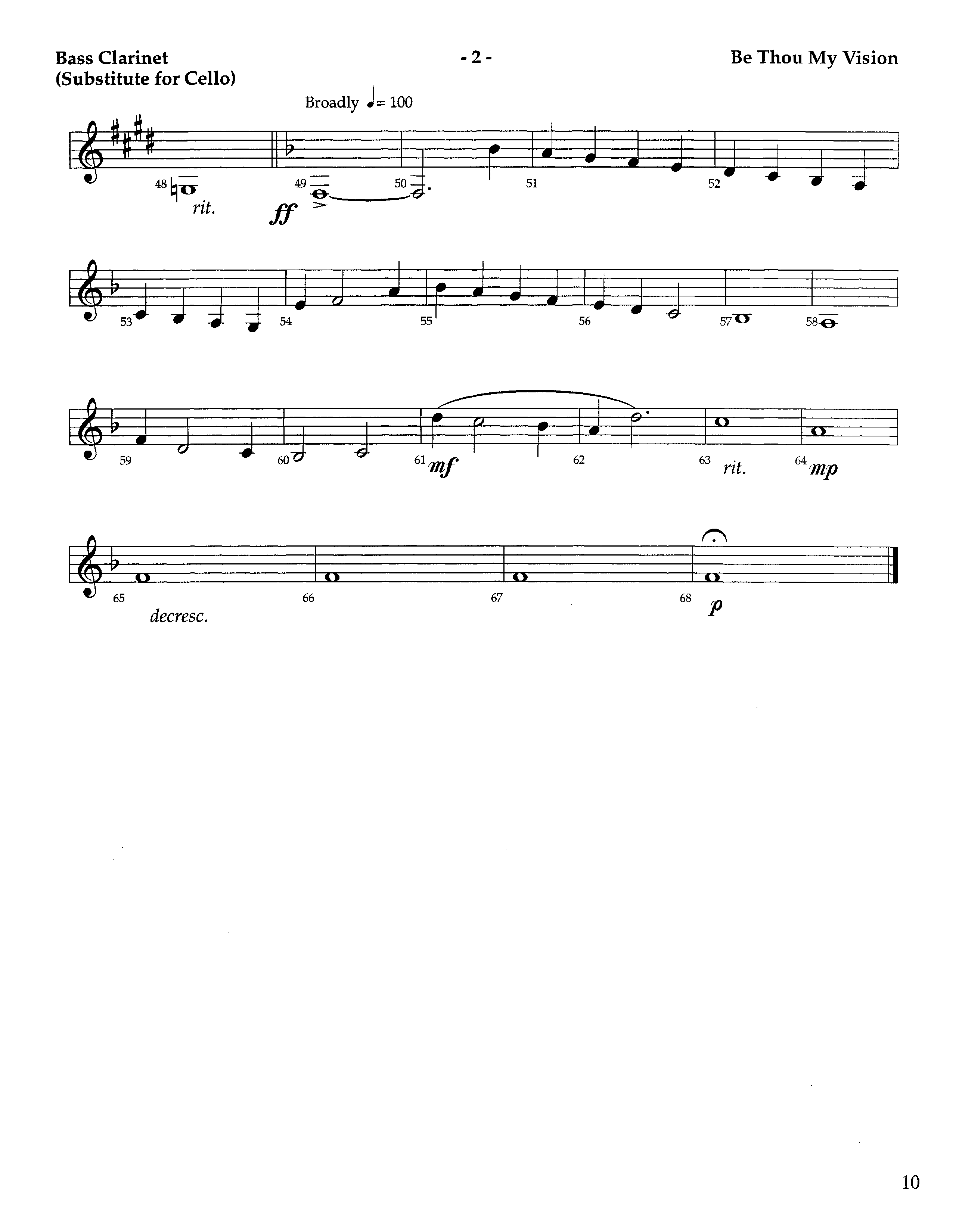 Be Thou My Vision (Instrumental) Bass Clarinet (Lifeway Worship / Arr. Aaron Weitekamp)