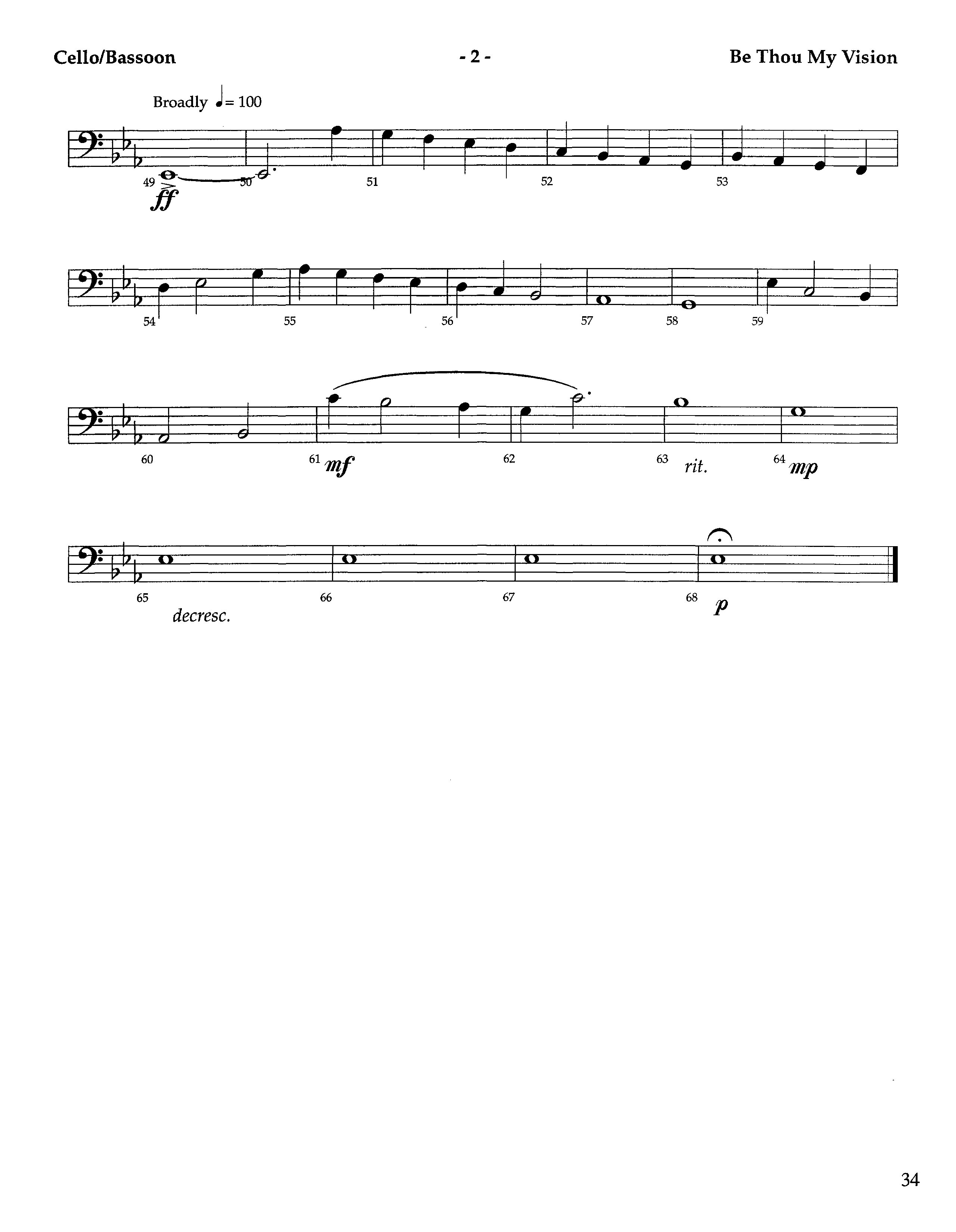 Be Thou My Vision (Instrumental) Cello (Lifeway Worship / Arr. Aaron Weitekamp)