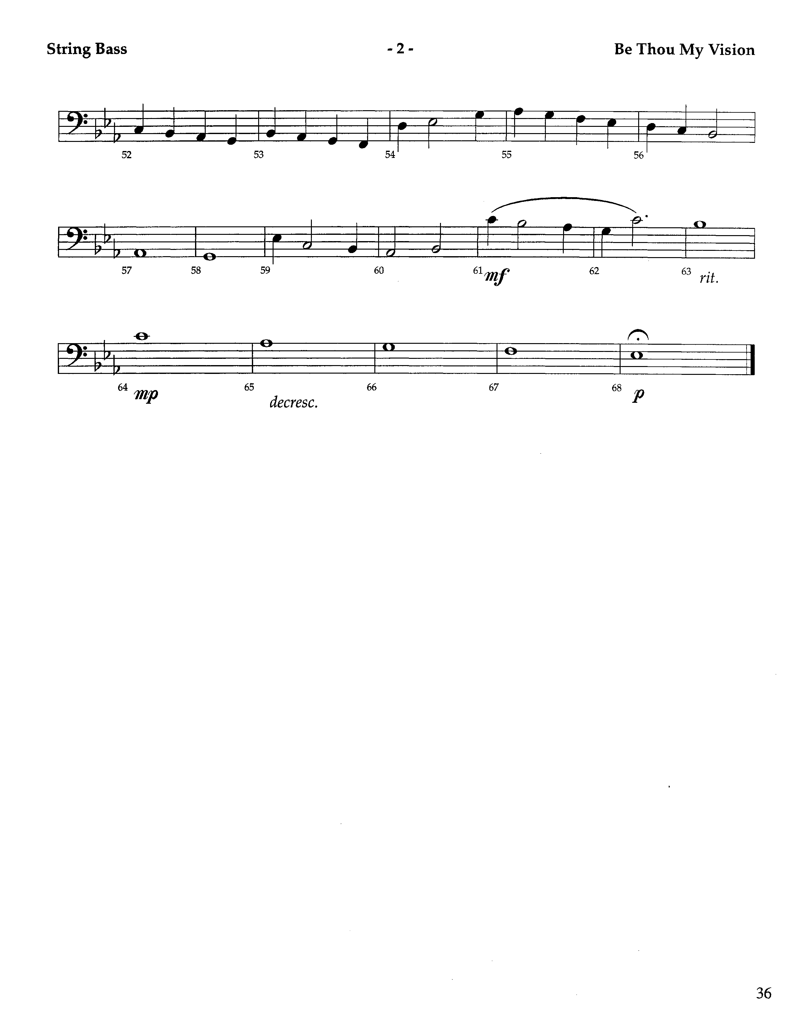 Be Thou My Vision (Instrumental) Double Bass (Lifeway Worship / Arr. Aaron Weitekamp)