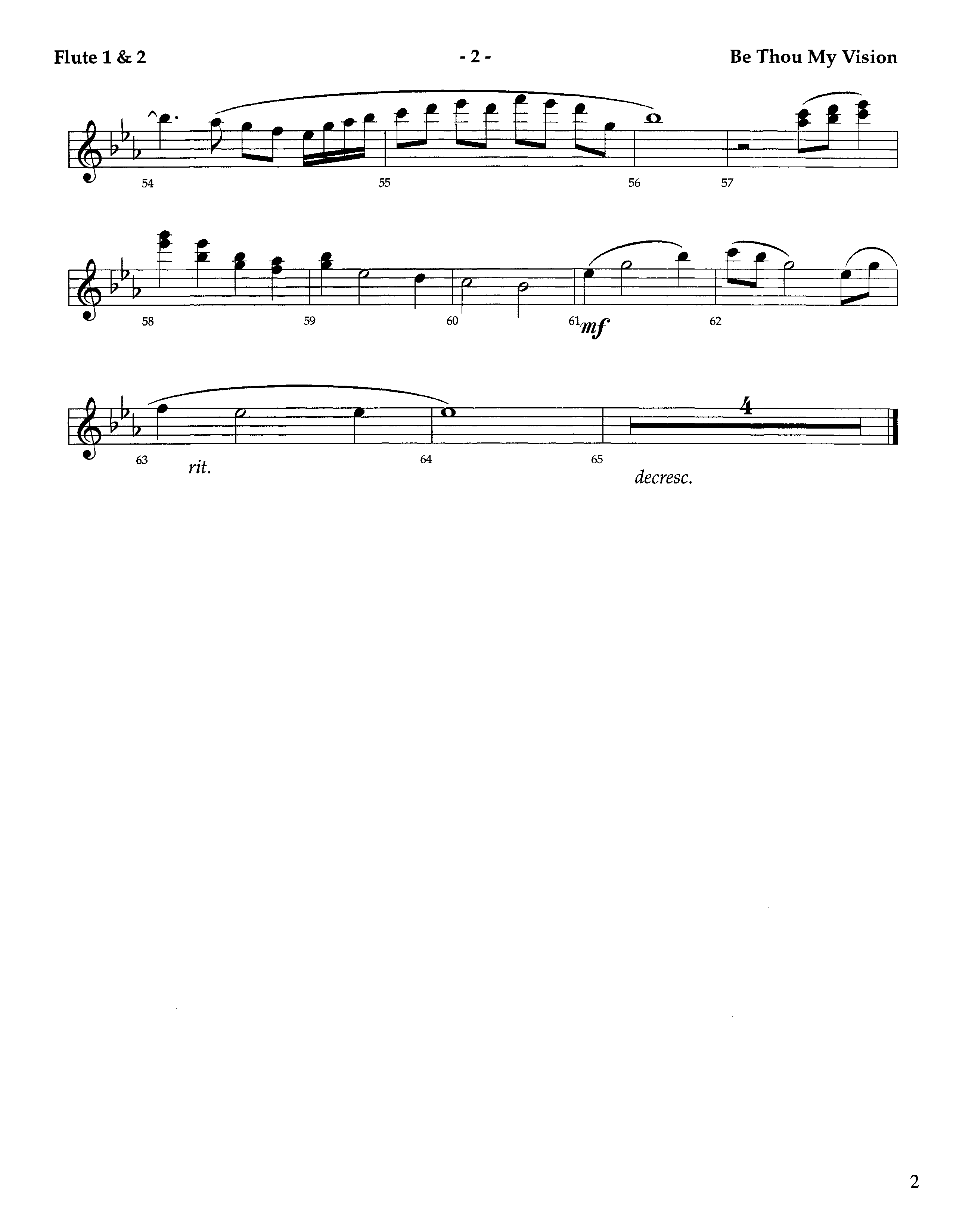 Be Thou My Vision (Instrumental) Flute 1/2 (Lifeway Worship / Arr. Aaron Weitekamp)