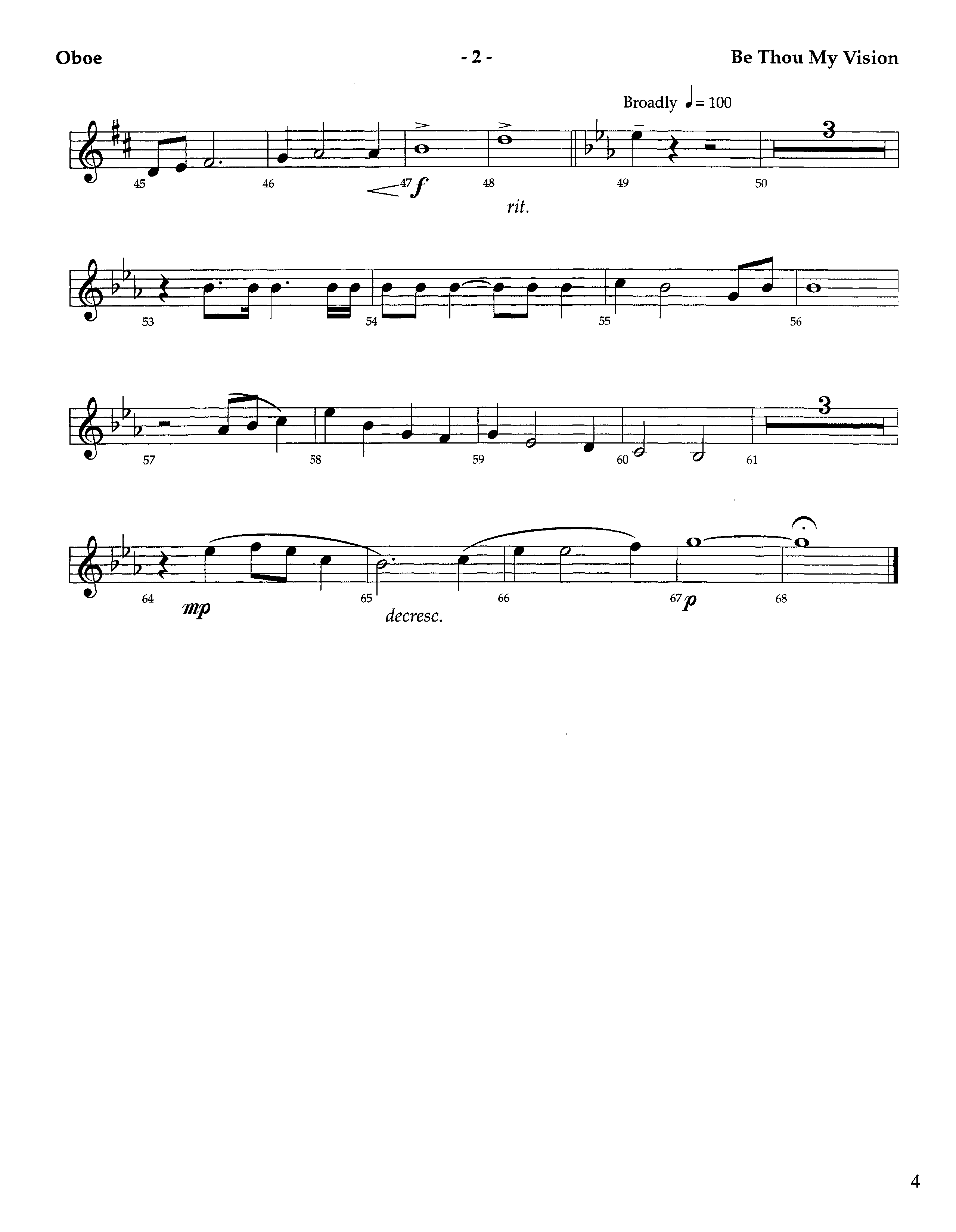 Be Thou My Vision (Instrumental) Oboe (Lifeway Worship / Arr. Aaron Weitekamp)