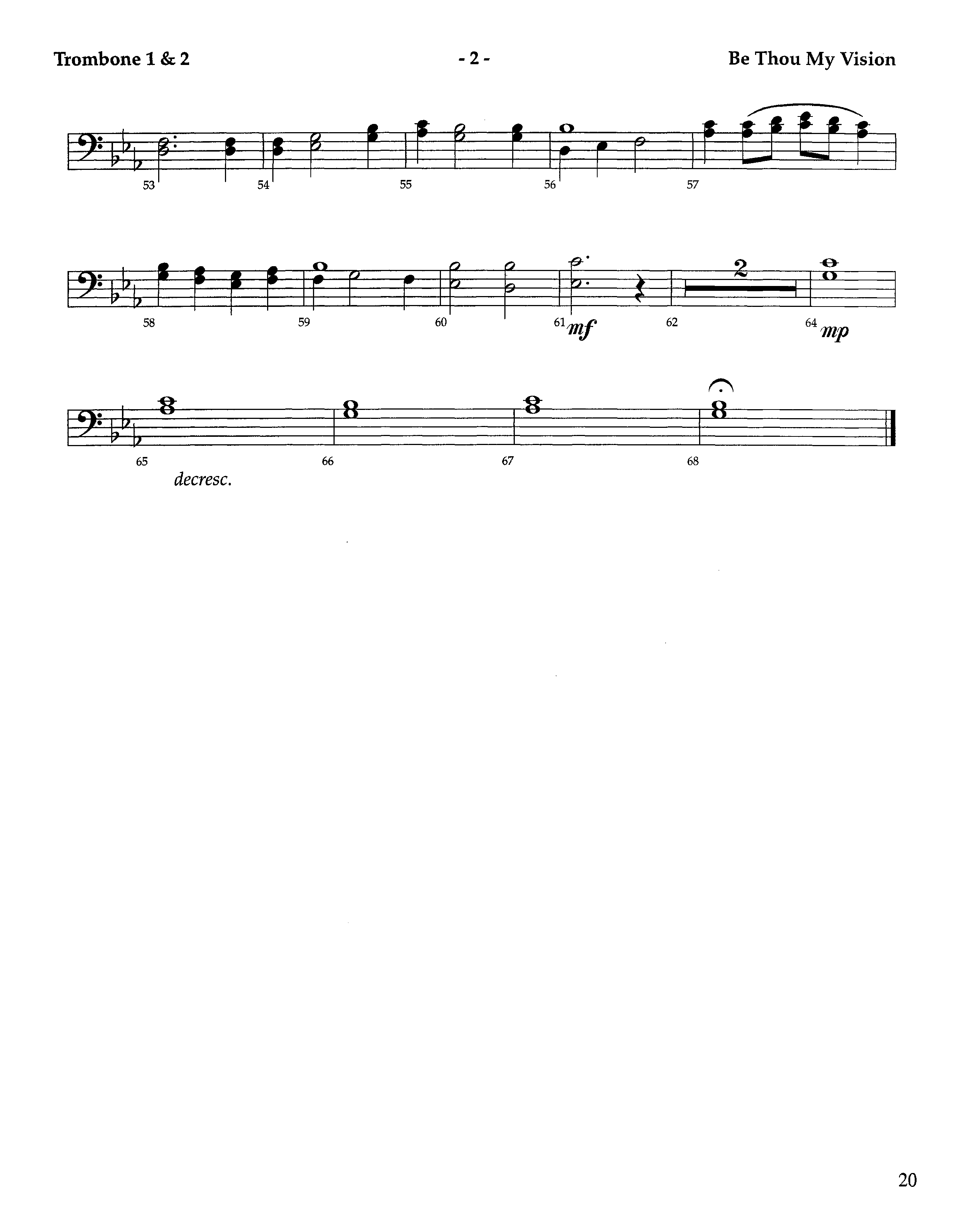 Be Thou My Vision (Instrumental) Trombone 1/2 (Lifeway Worship / Arr. Aaron Weitekamp)