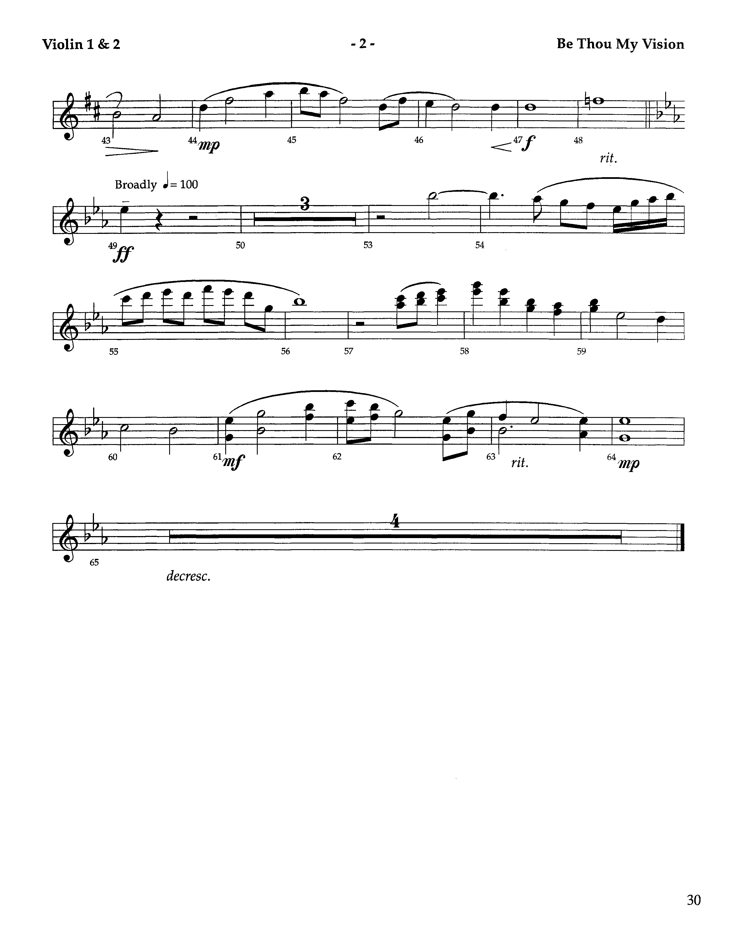 Be Thou My Vision (Instrumental) Violin 1/2 (Lifeway Worship / Arr. Aaron Weitekamp)