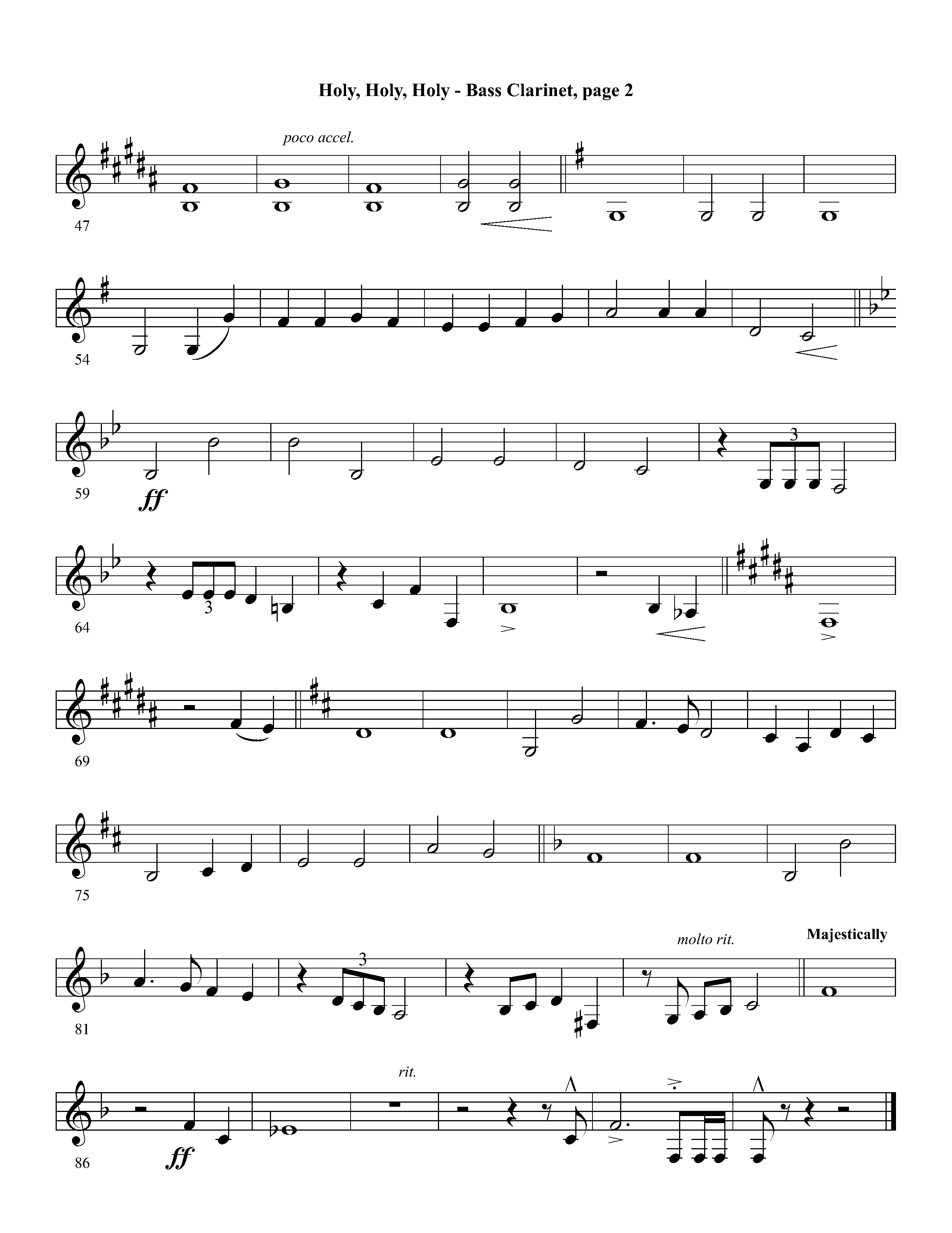 Holy Holy Holy (Instrumental) Bass Clarinet (Lifeway Worship / Arr. David Winkler)