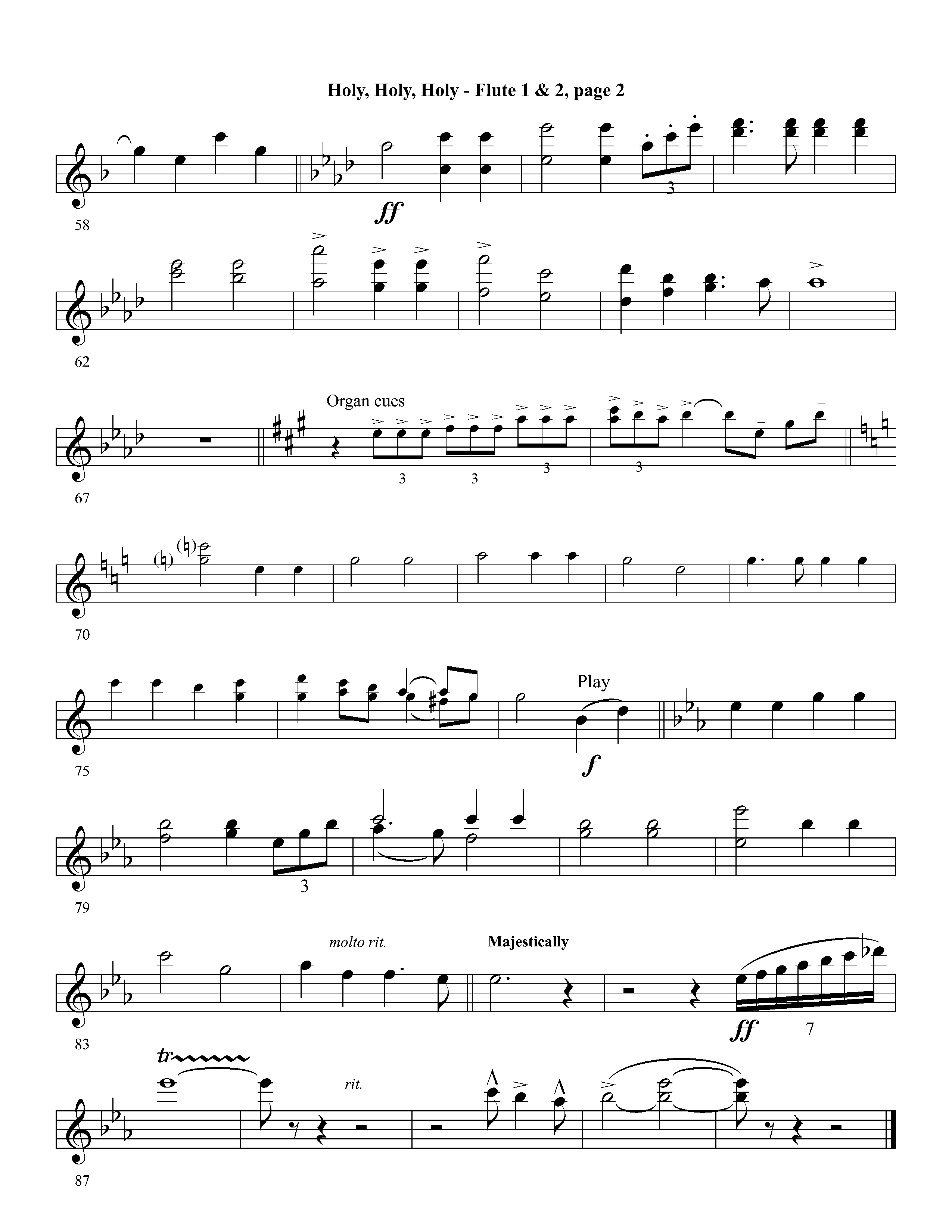 Holy Holy Holy (Instrumental) Flute 1/2 (Lifeway Worship / Arr. David Winkler)
