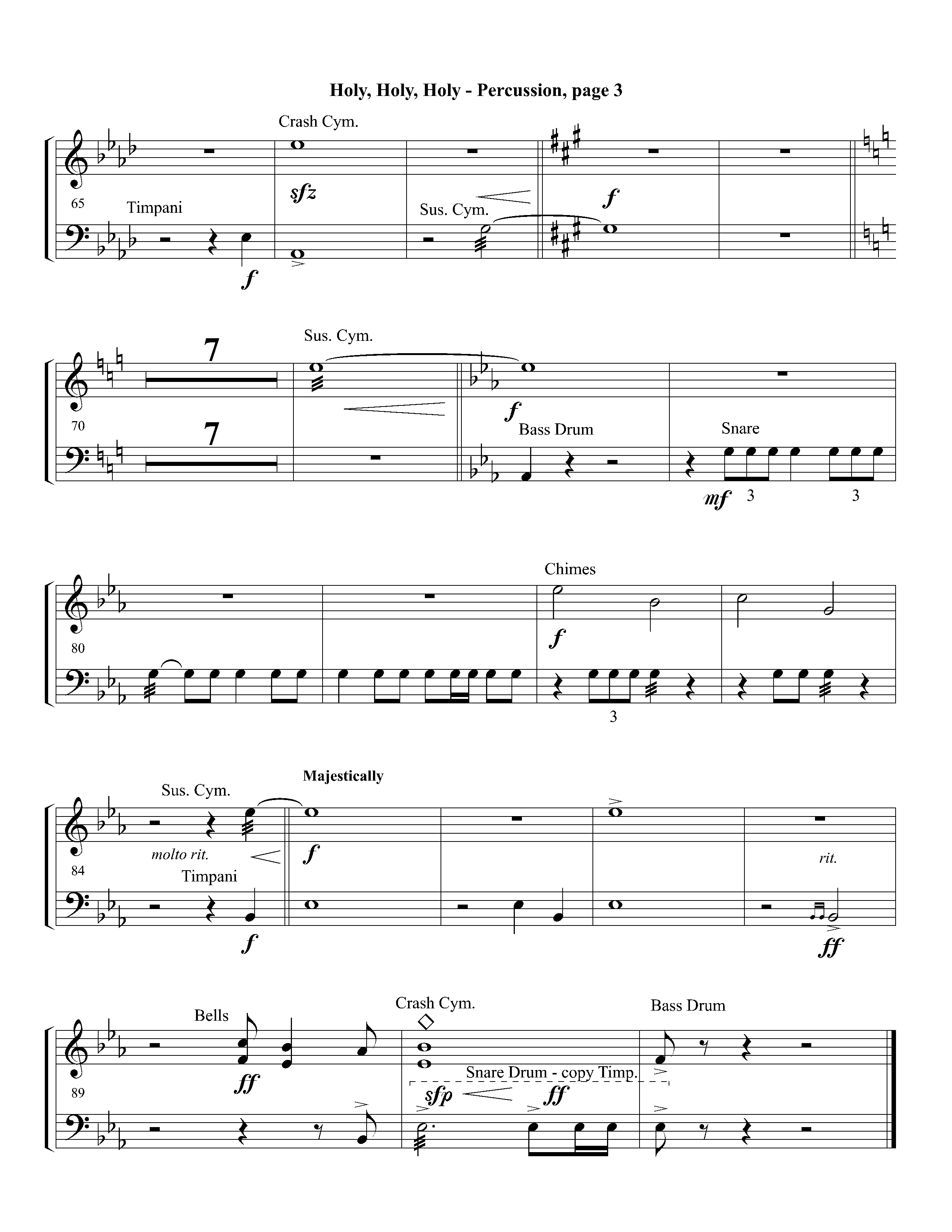 Holy Holy Holy (Instrumental) Percussion (Lifeway Worship / Arr. David Winkler)